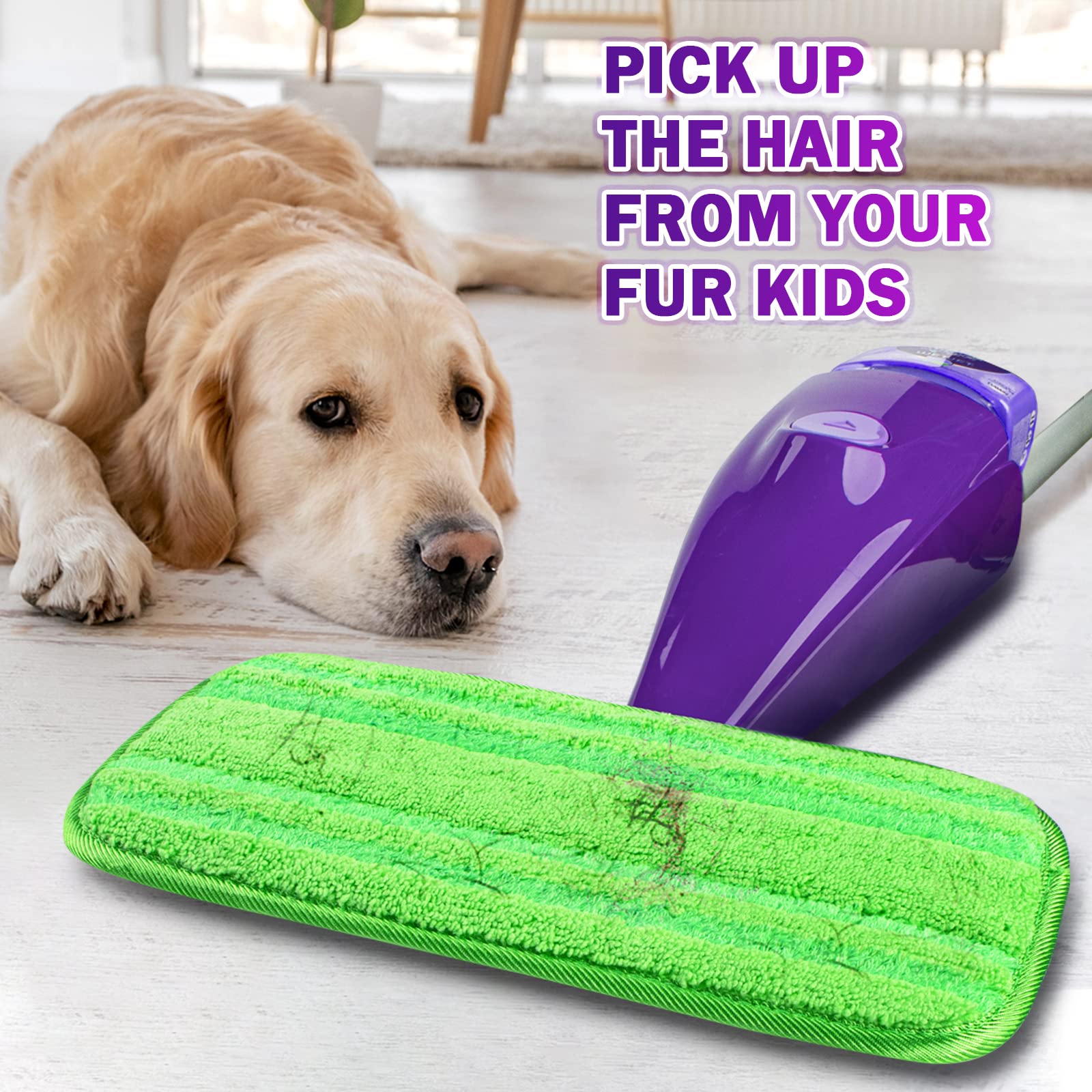 Reusable Mop Pads Compatible with Swiffer WetJet (8 Count)
