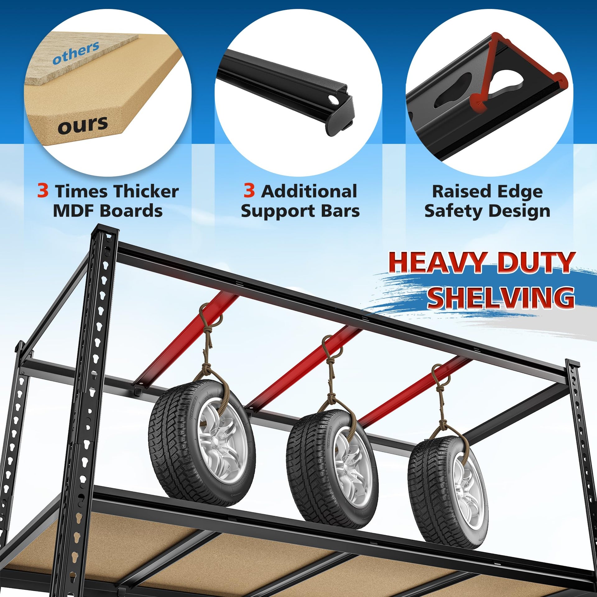 55" W Garage Shelving