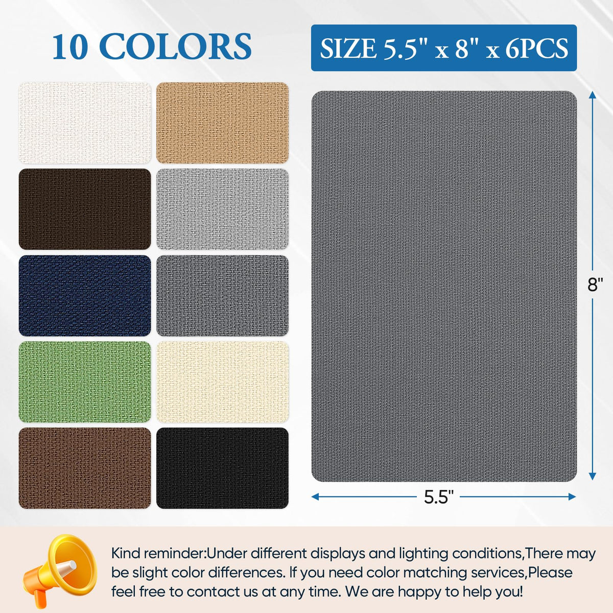 Canvas Patch 5.5 x 8 Inches 6Pcs Self (6 Count)