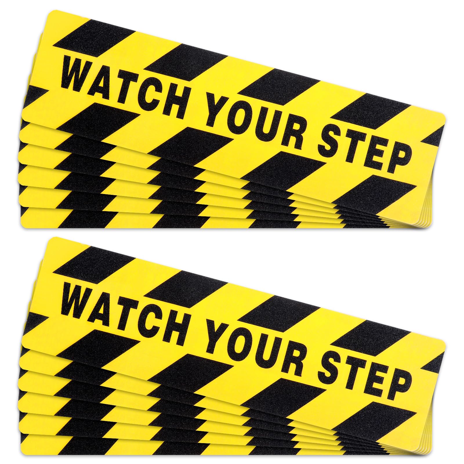 12 Pieces Watch Your Step Floor Stickers Anti Slip Abrasive Safety (12 Count)