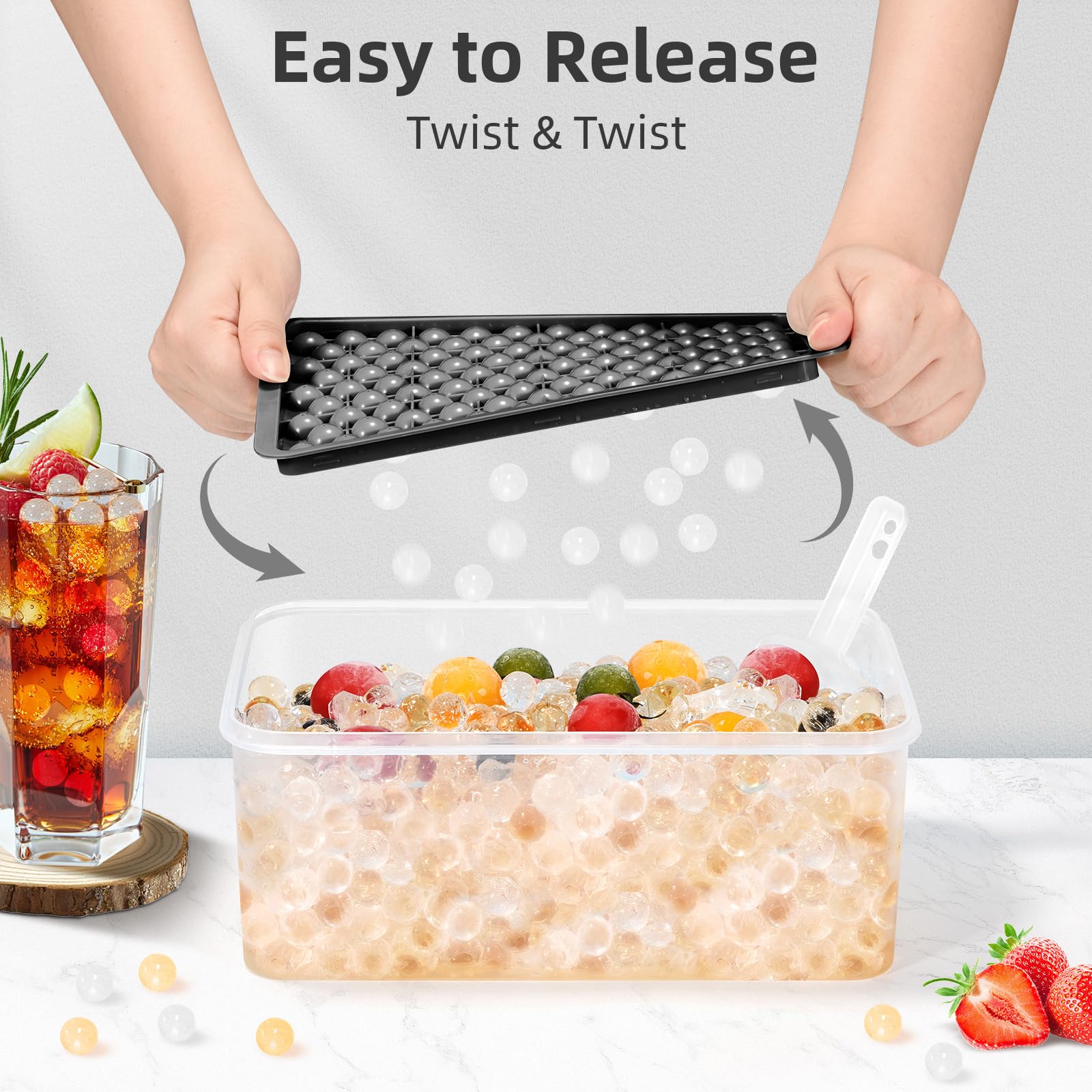 Mini Ice Cube Trays for Freezer with Lid (4 Count)