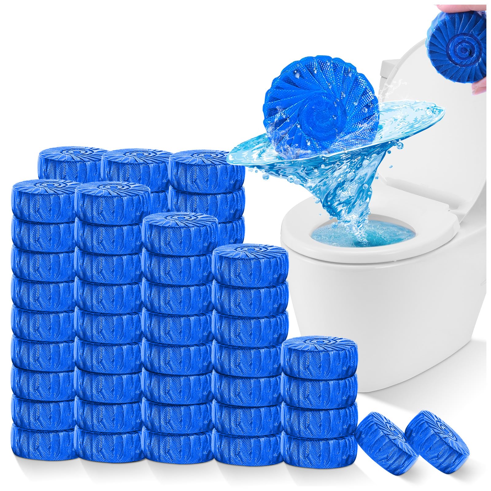 Automatic Toilet Bowl Cleaner Tablets Blue 72 Pack (72 Count)