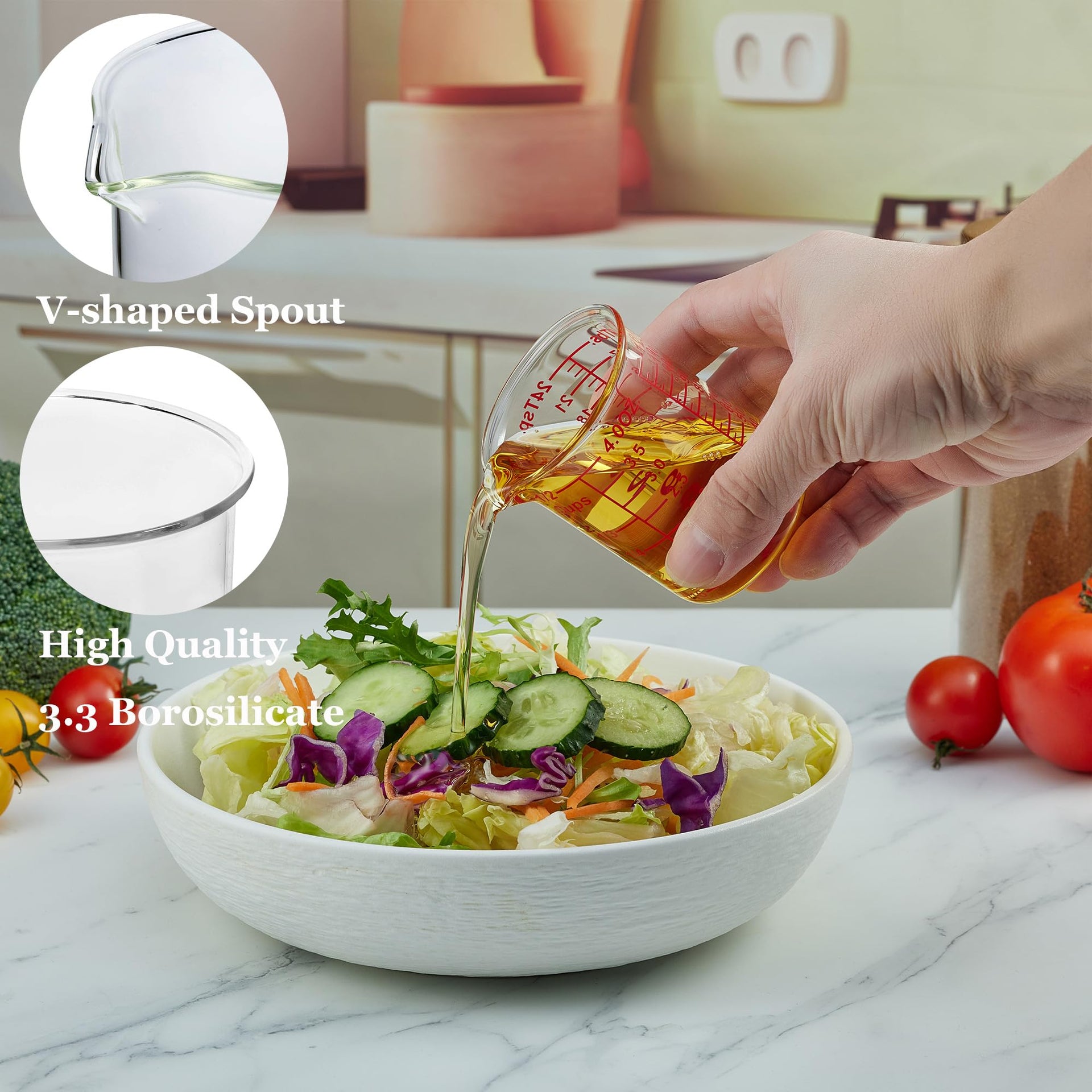 4 oz 120 ml Glass Measuring Cup with V