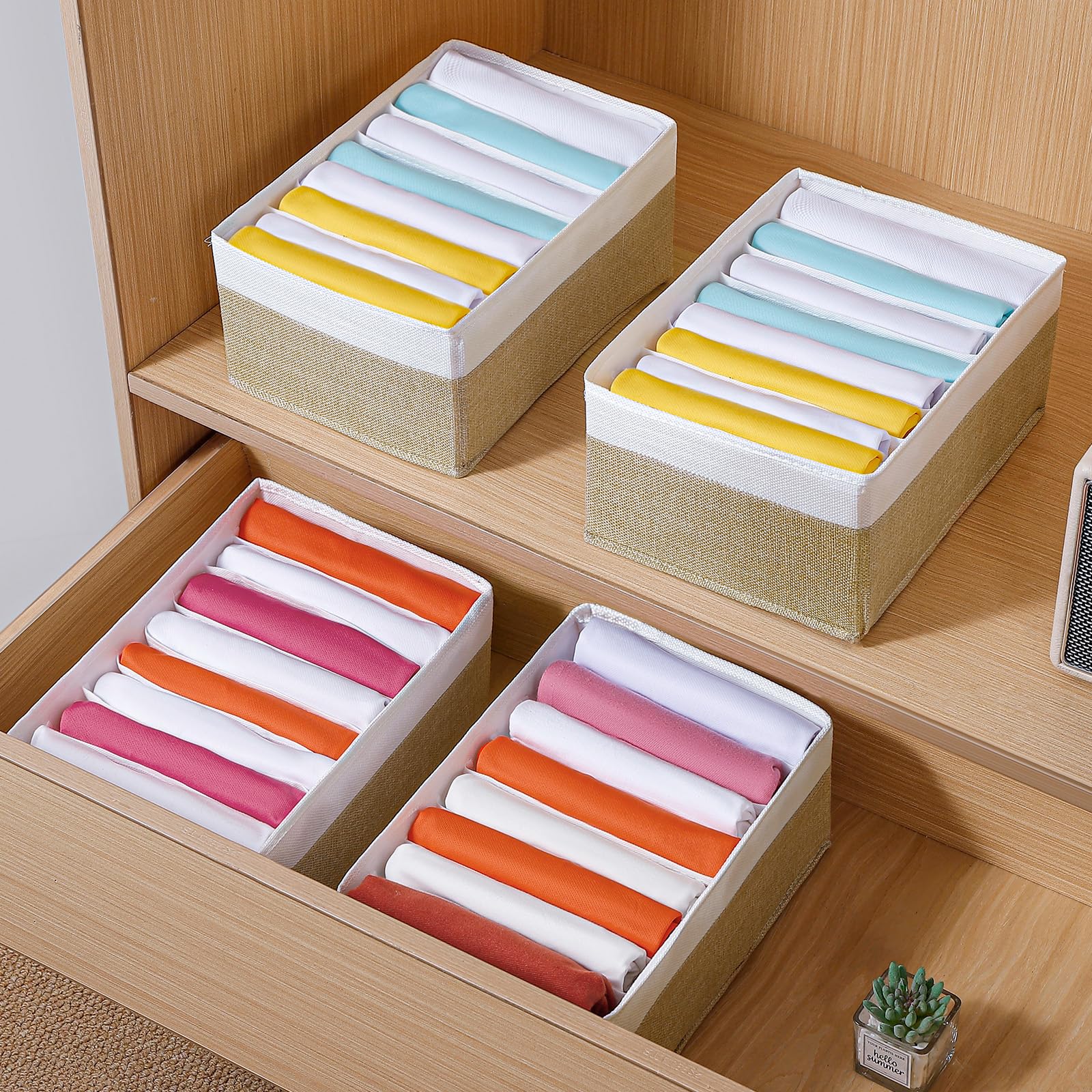 4 Packs T shirt Drawer Organizers for Clothing (4 Count)