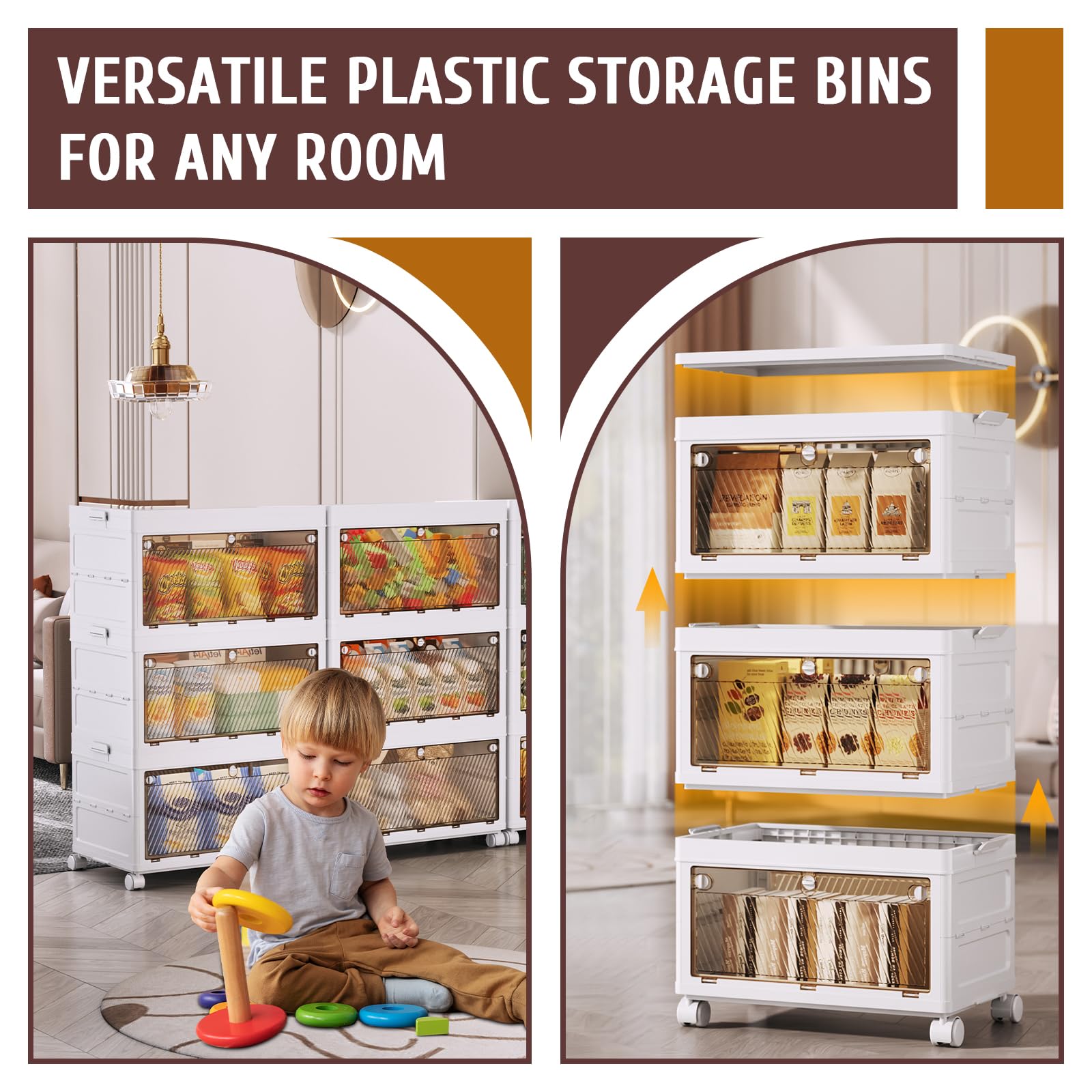 3 Tier Stackable Plastic Storage Bins