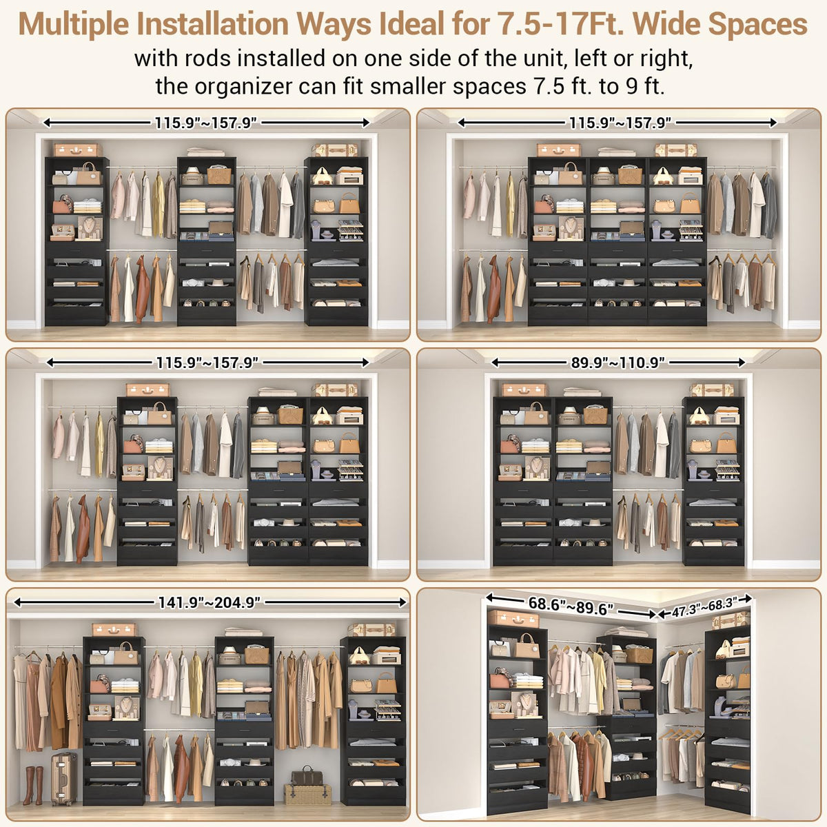 Closet System with 12 Drawers