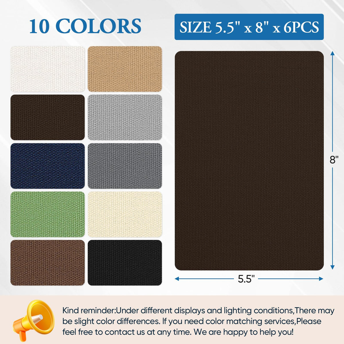 Canvas Patch 5.5 x 8 Inches 6Pcs Self (6 Count)
