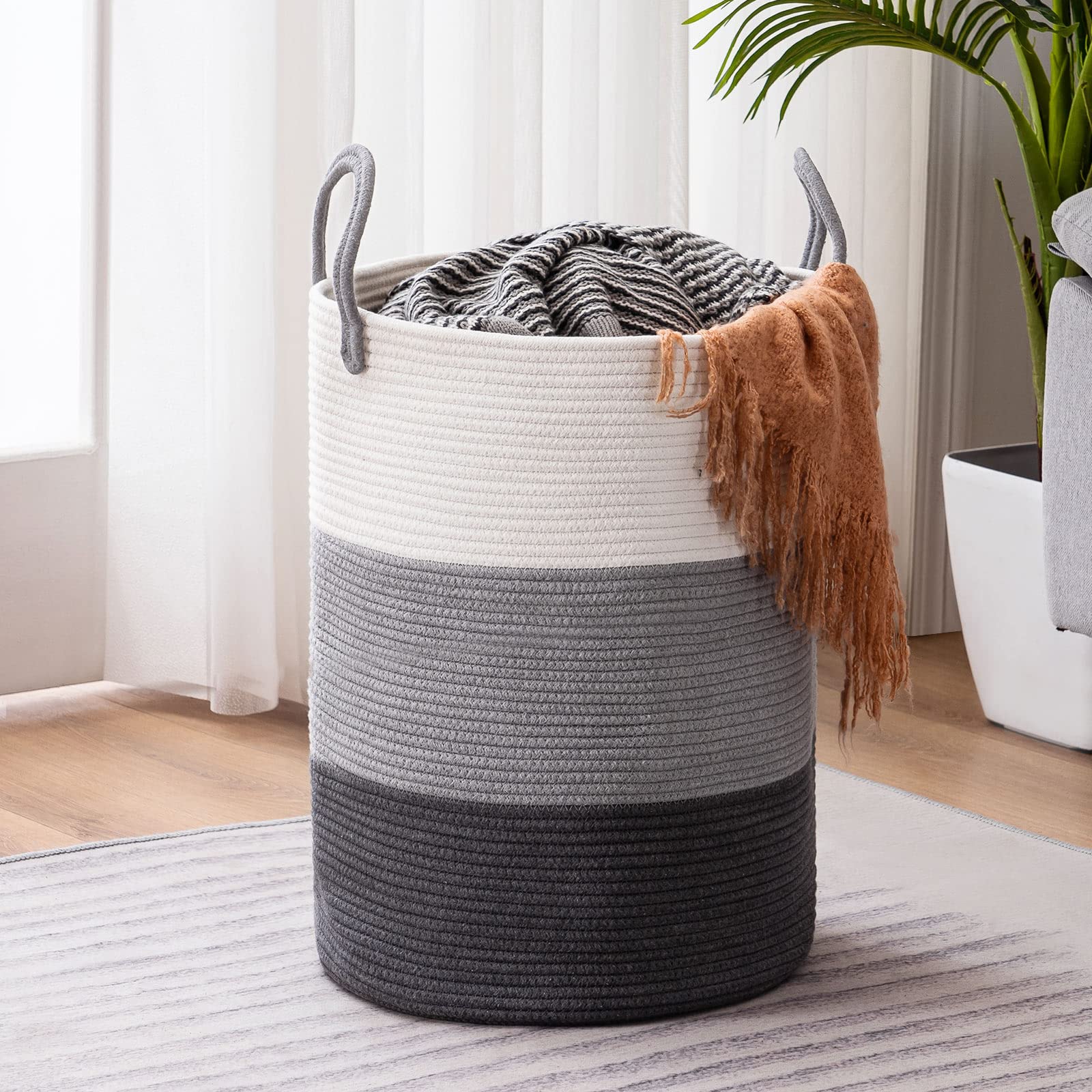 Cotton Rope Laundry Hamper Basket (1961.2133 Fl Oz) - ModHome Supplies