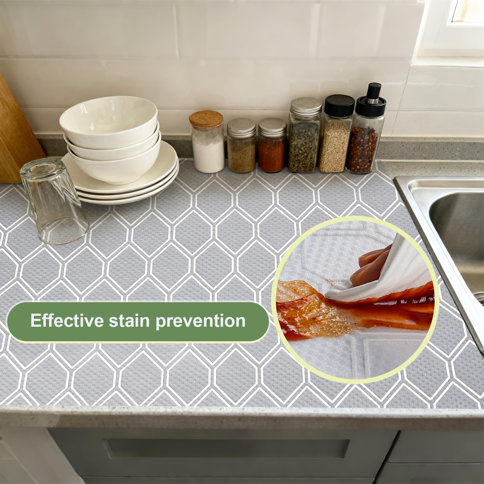 Shelf Liner Refrigerator Drawer Liners for Kitchen Cabinets