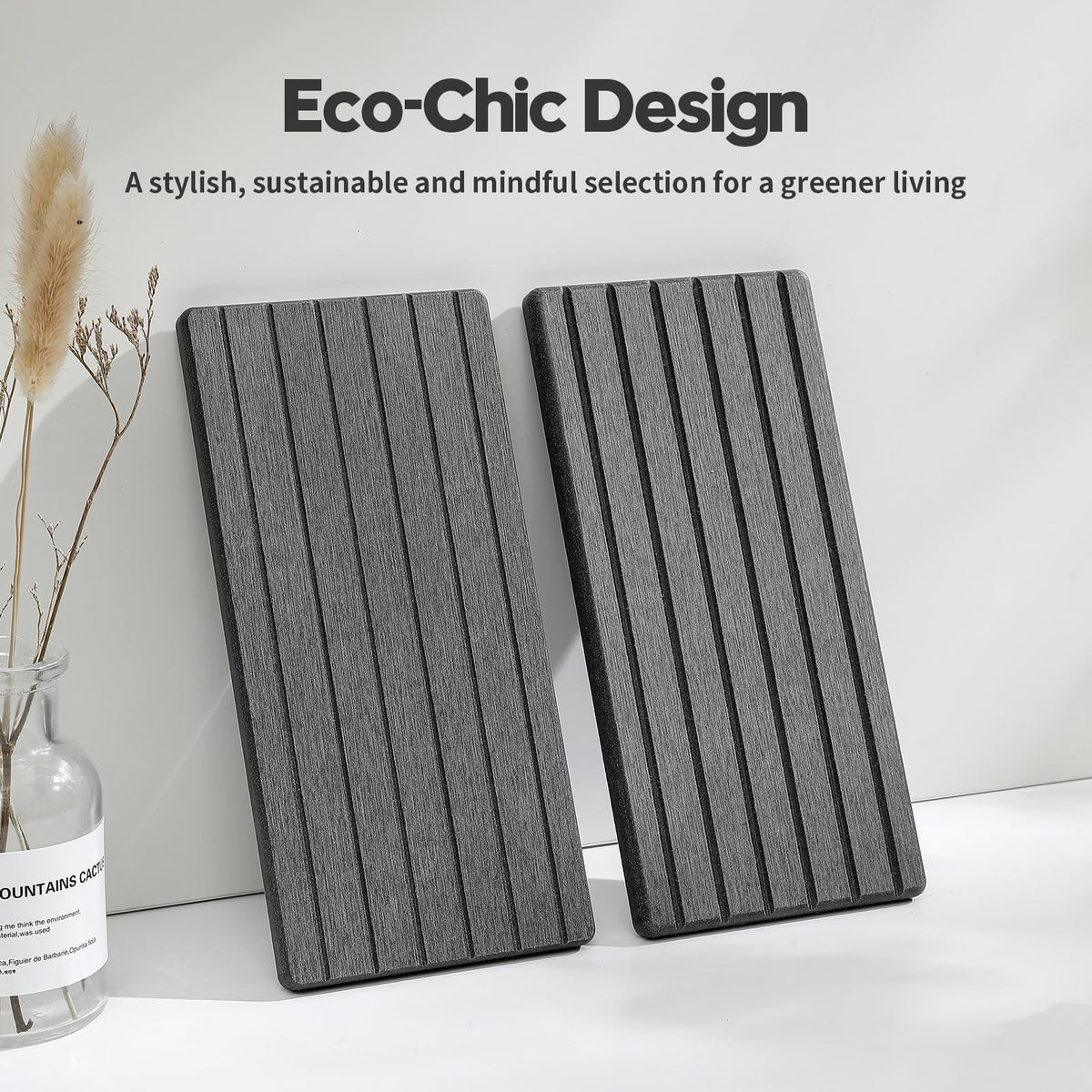 2PCS Diatomite Water Absorbing Stone Drying Tray Mat for Bathroom & Kitchen Counter (2 Count)