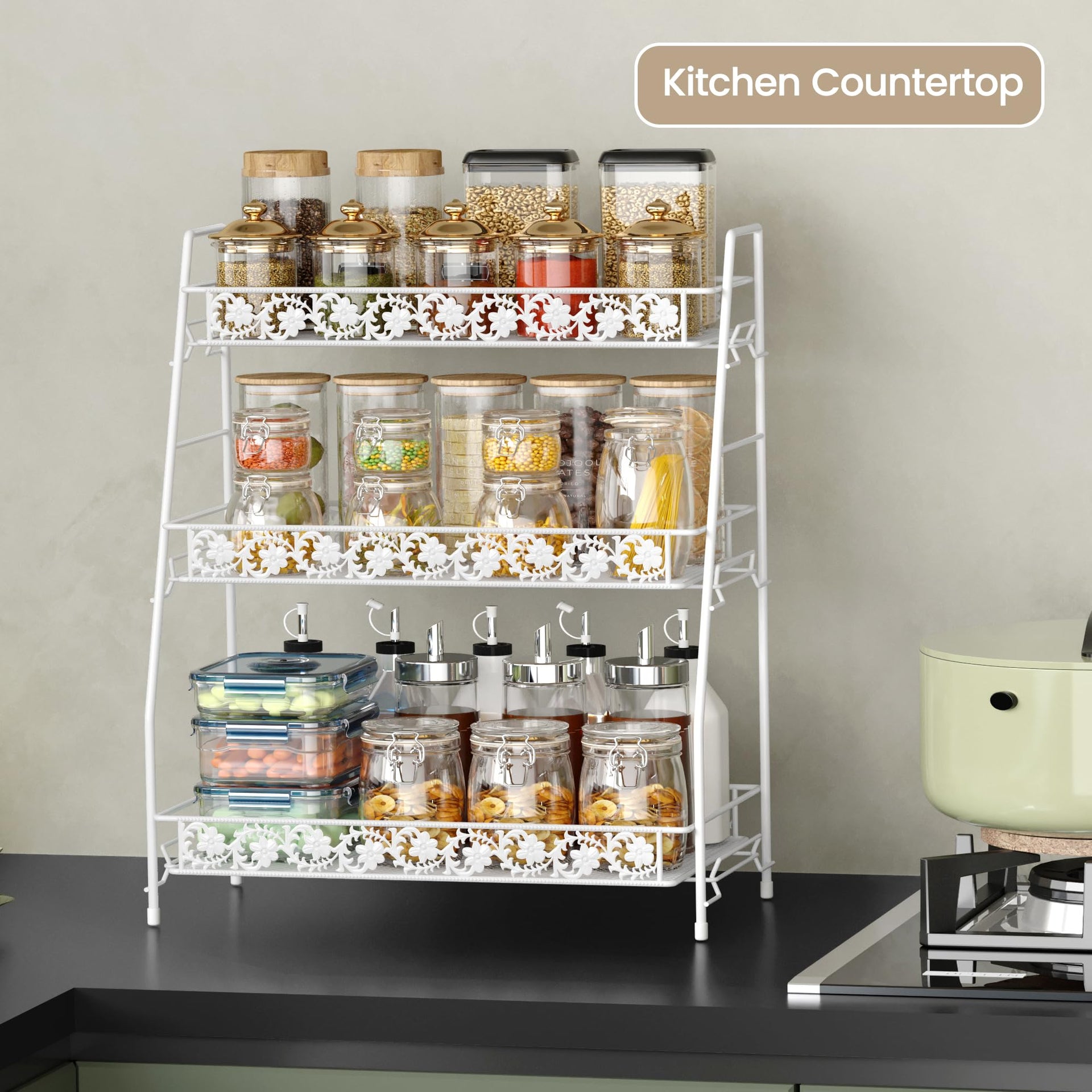 3 Tier Shelf Storage Rack Organizer for Countertop Spice Racks