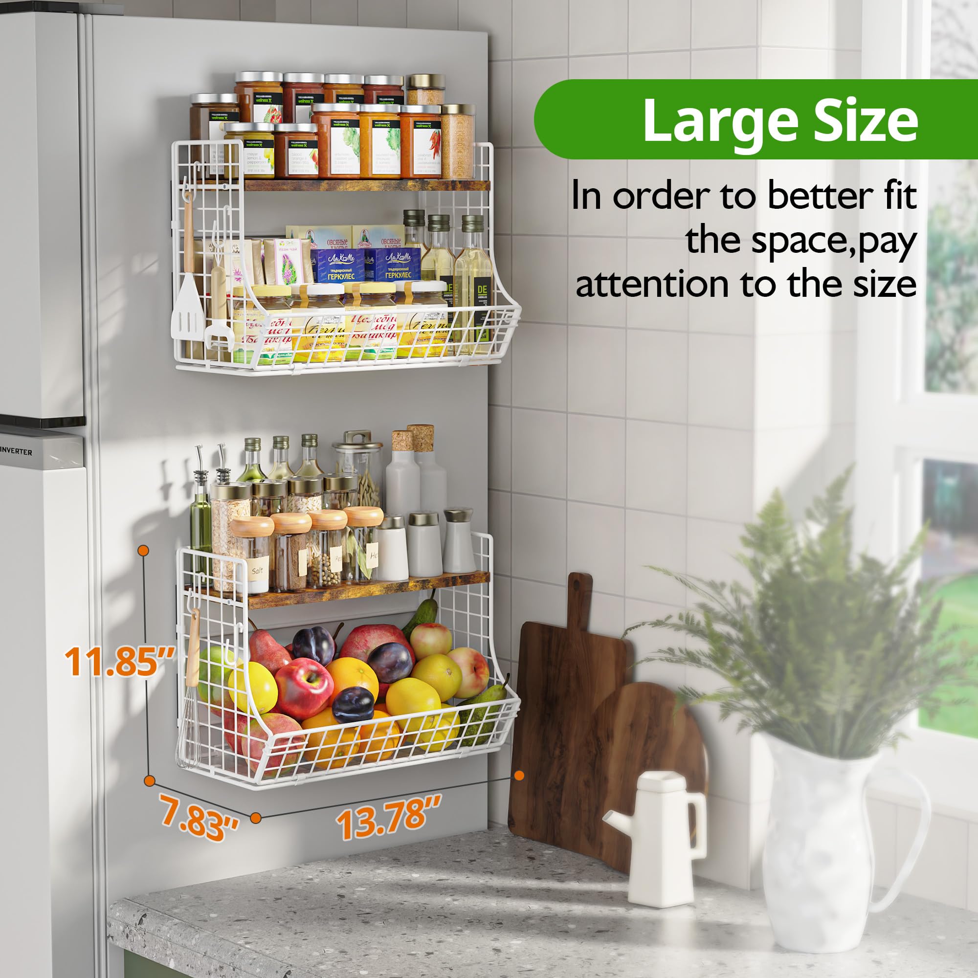 Magnetic Shelf for Fridge with Wood Lid
