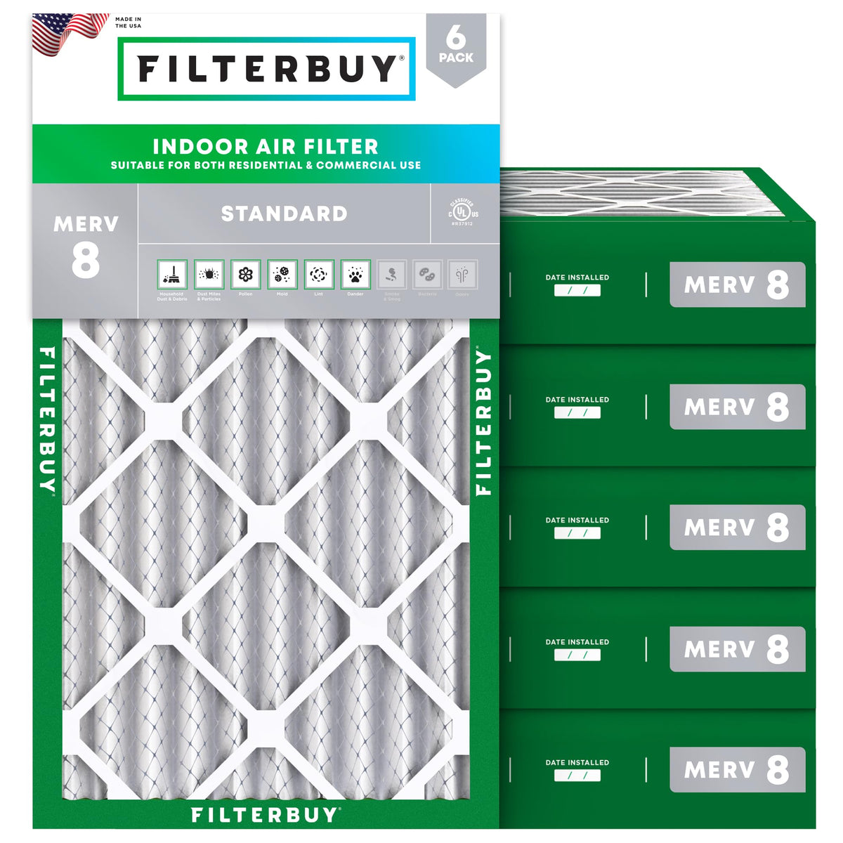 20x30x4 Air Filter MERV 8 Dust & Allergy Defense (6 Count)