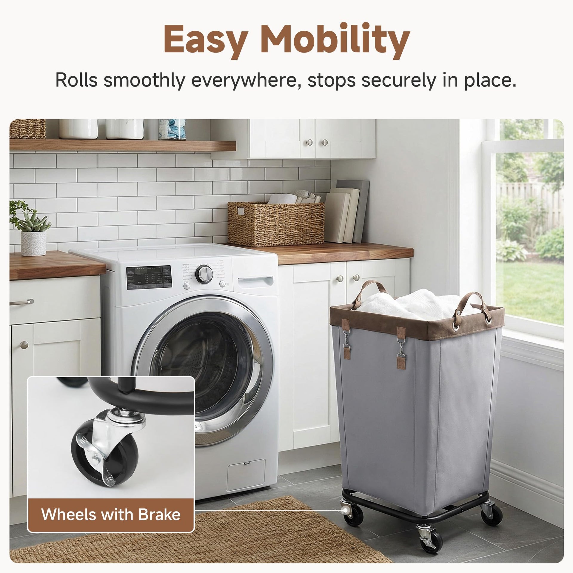 160L Laundry Basket with Wheels
