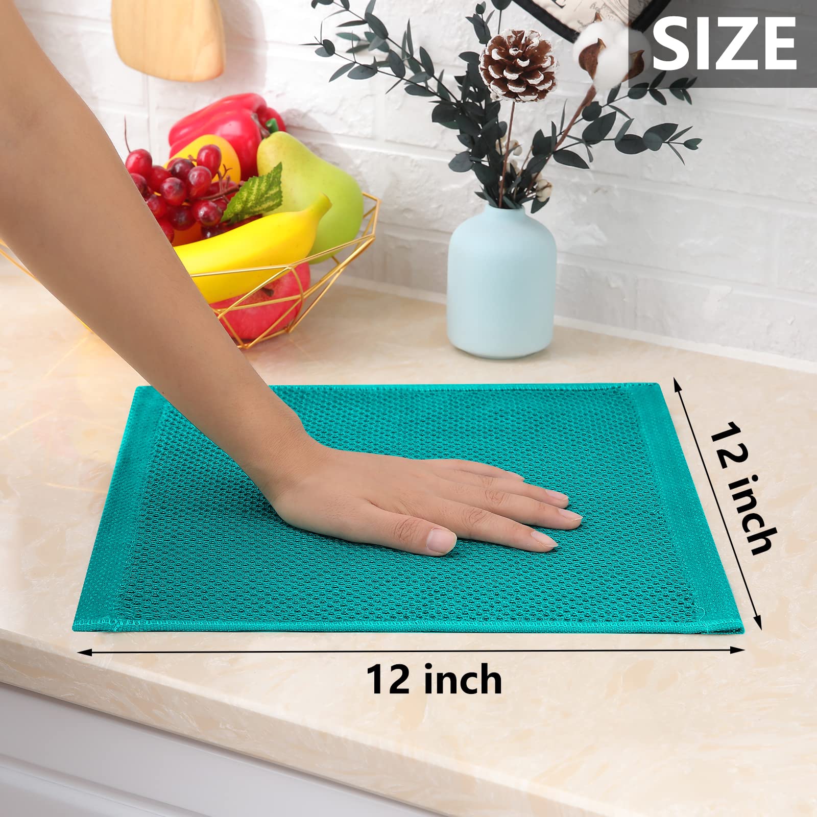 100% Cotton Waffle Weave Kitchen Dish Cloths 8 (8 Count)