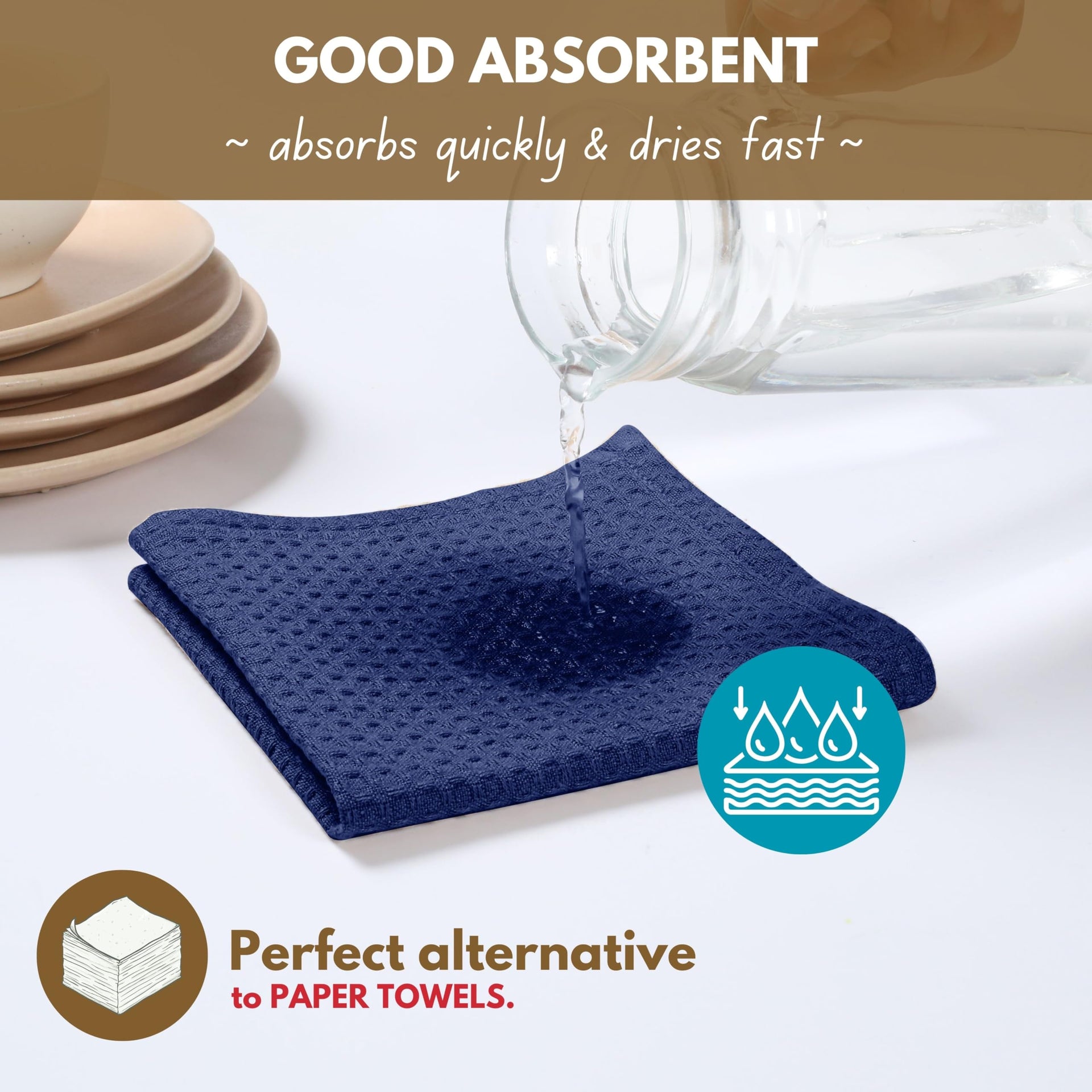 Waffle Kitchen Towels (12 Count)