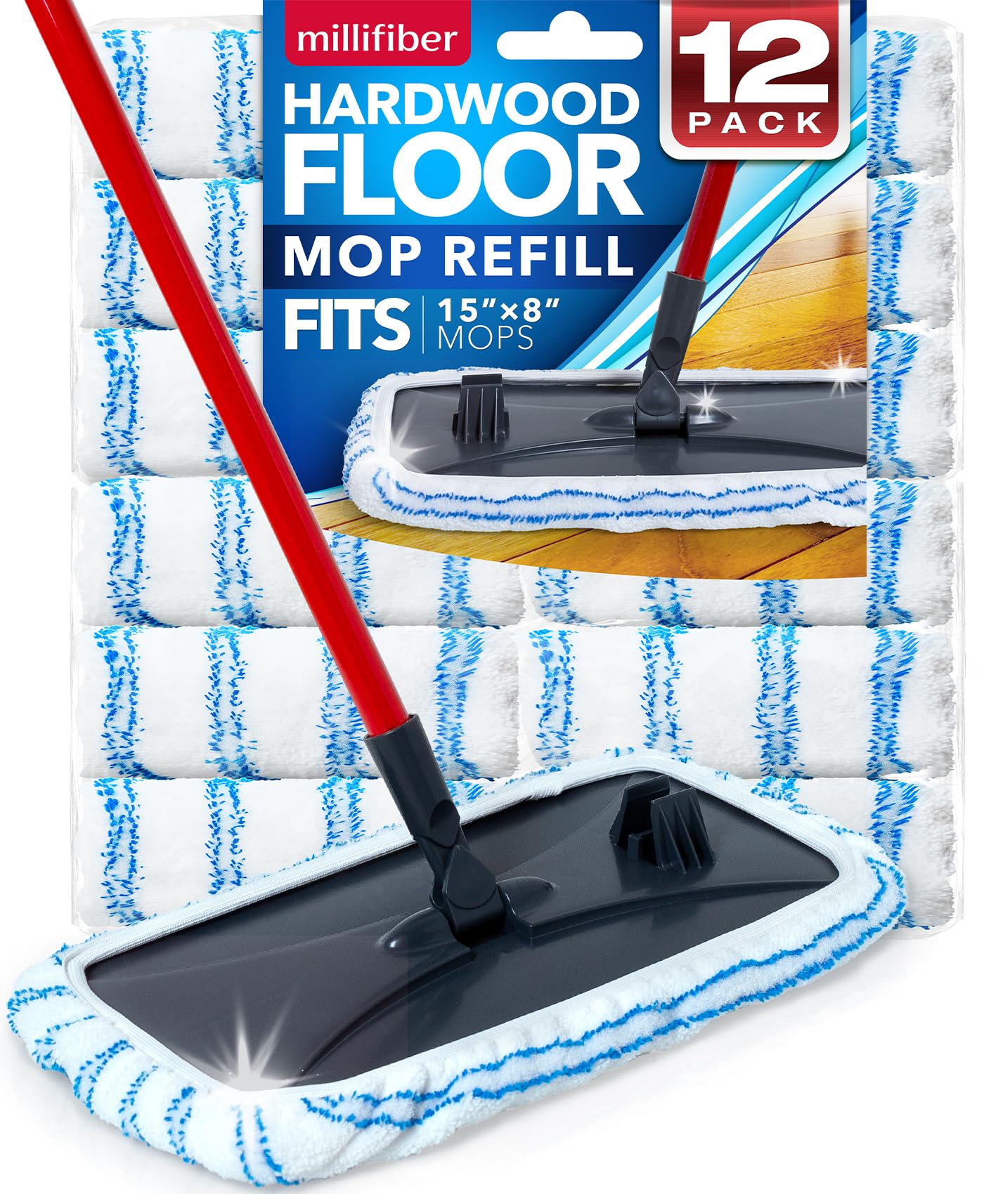Microfiber Mop Refills 15x8 in. (12 Count)
