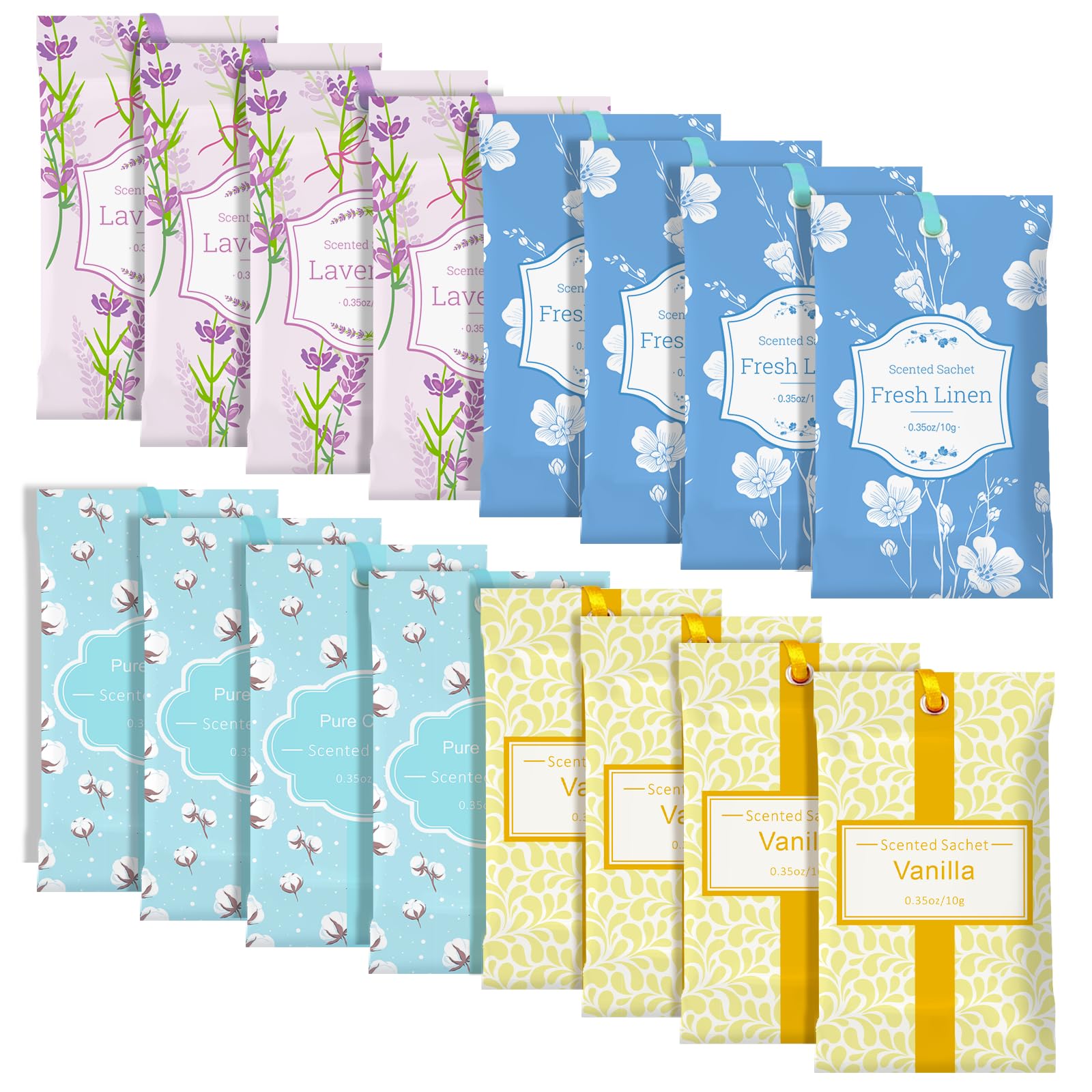 Scented Sachets for Drawers and Closets (16 Count)