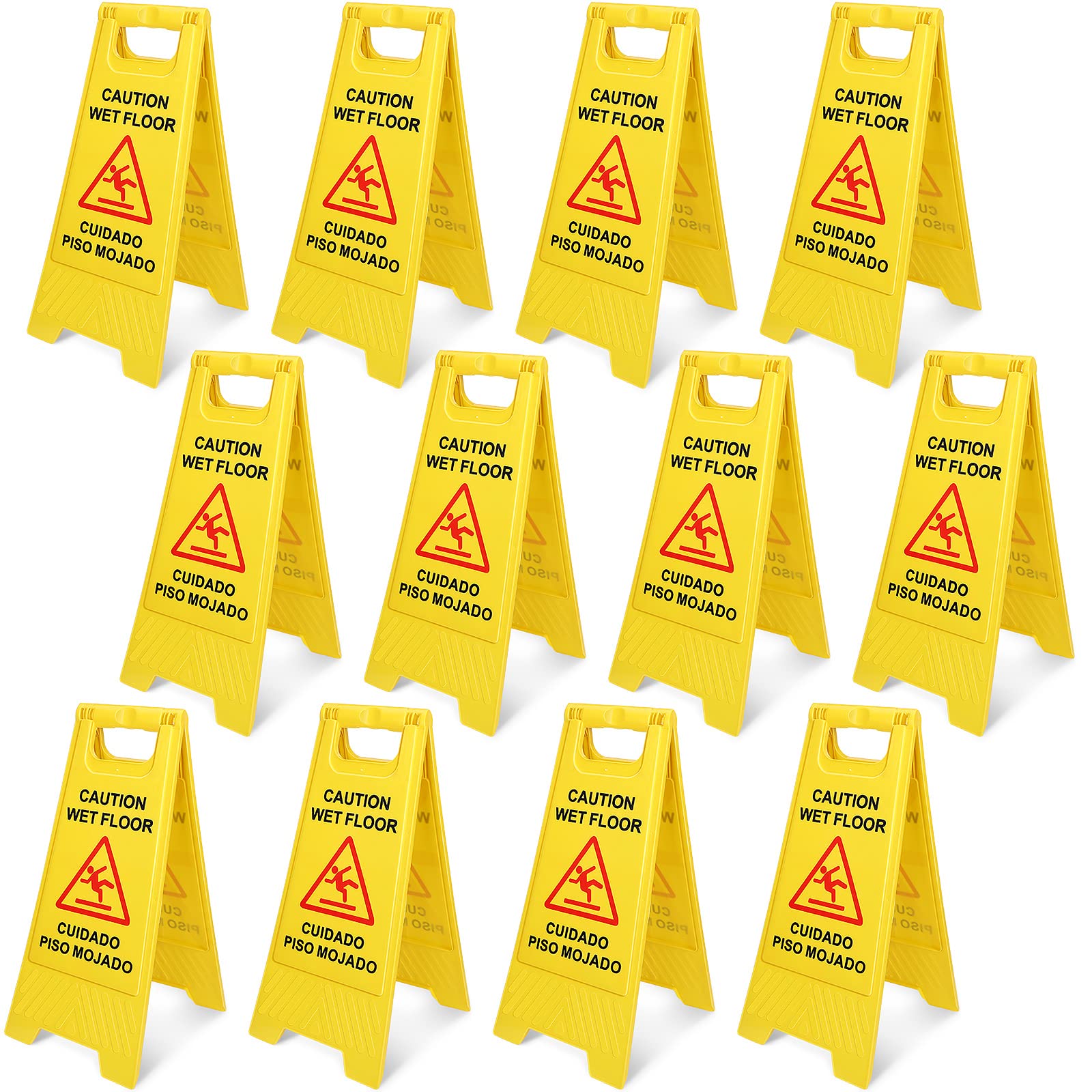12 Pack Caution Wet Floor Sign (12 Count)