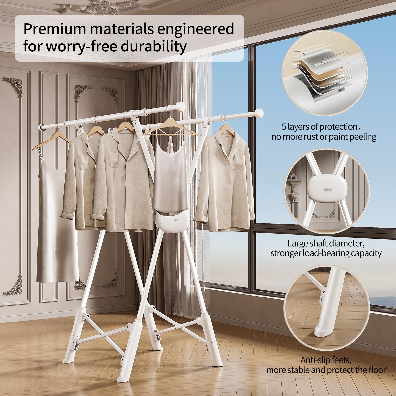 Clothes Drying Rack Heavy Duty Clothing Racks Foldable Laundry Rack Two Drying Modes Garment Racks for Drying Clothes