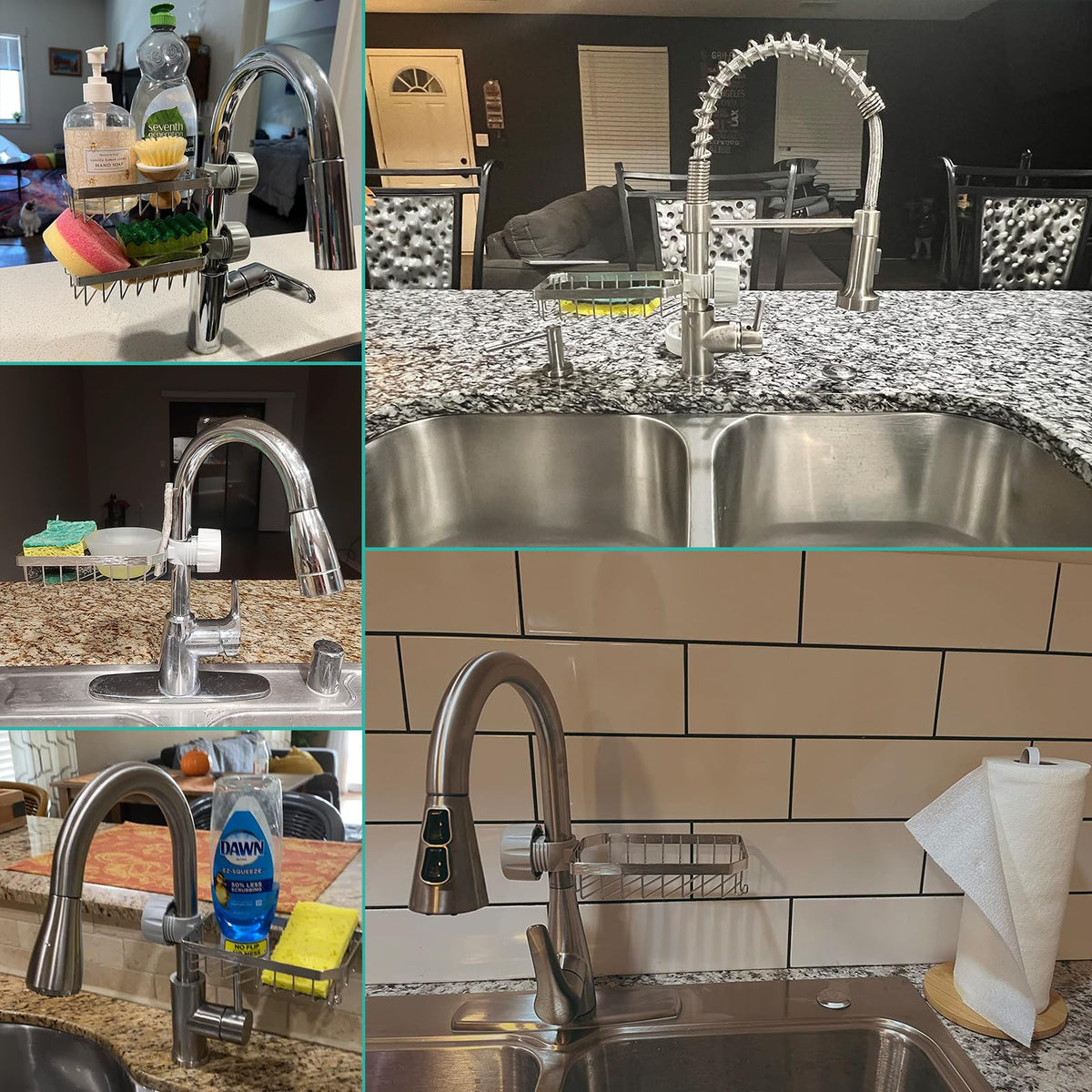 Sponge Holder Over Faucet Kitchen Sink Caddy Organizer