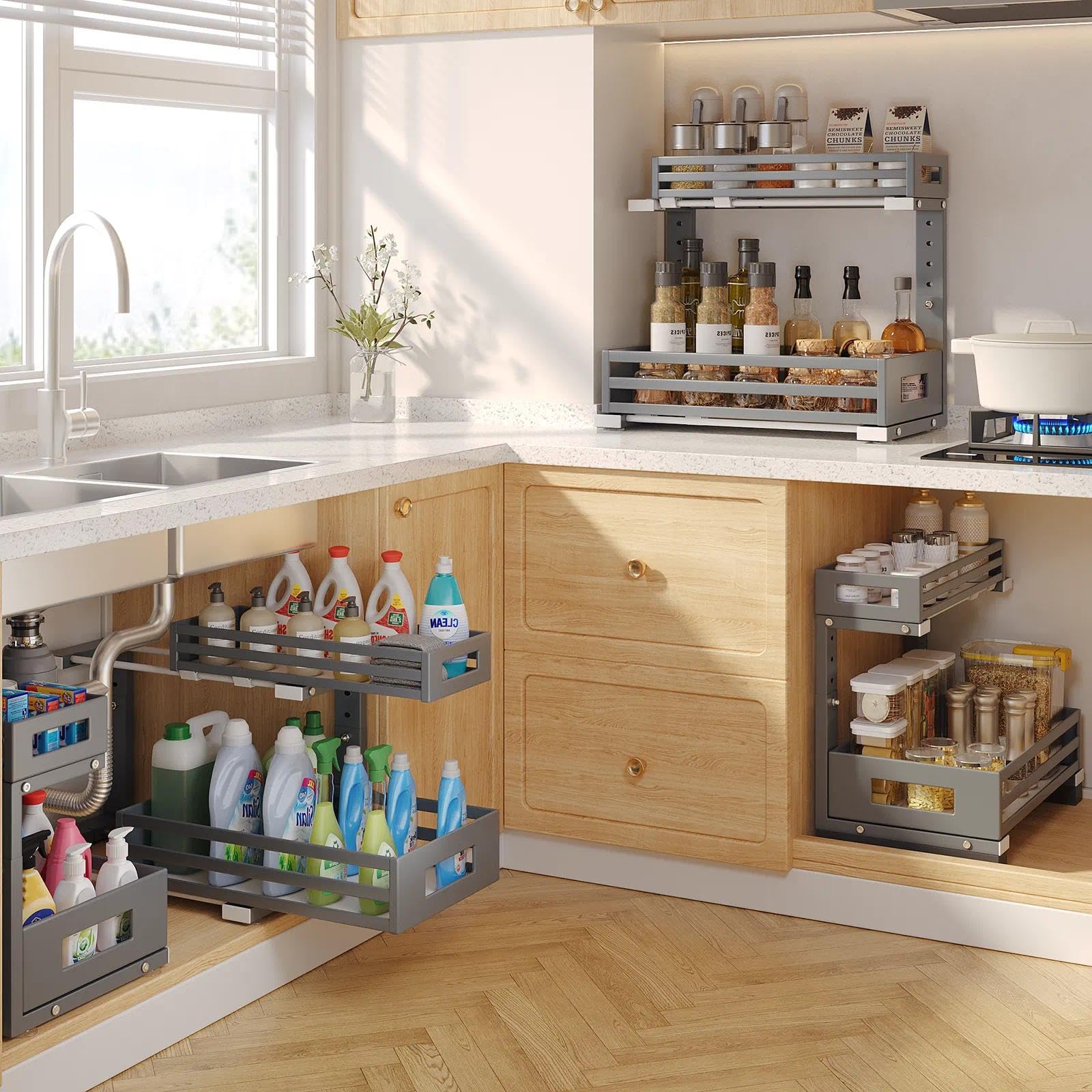 2 Pack Under Sink Organizers and Storage (2 Count)
