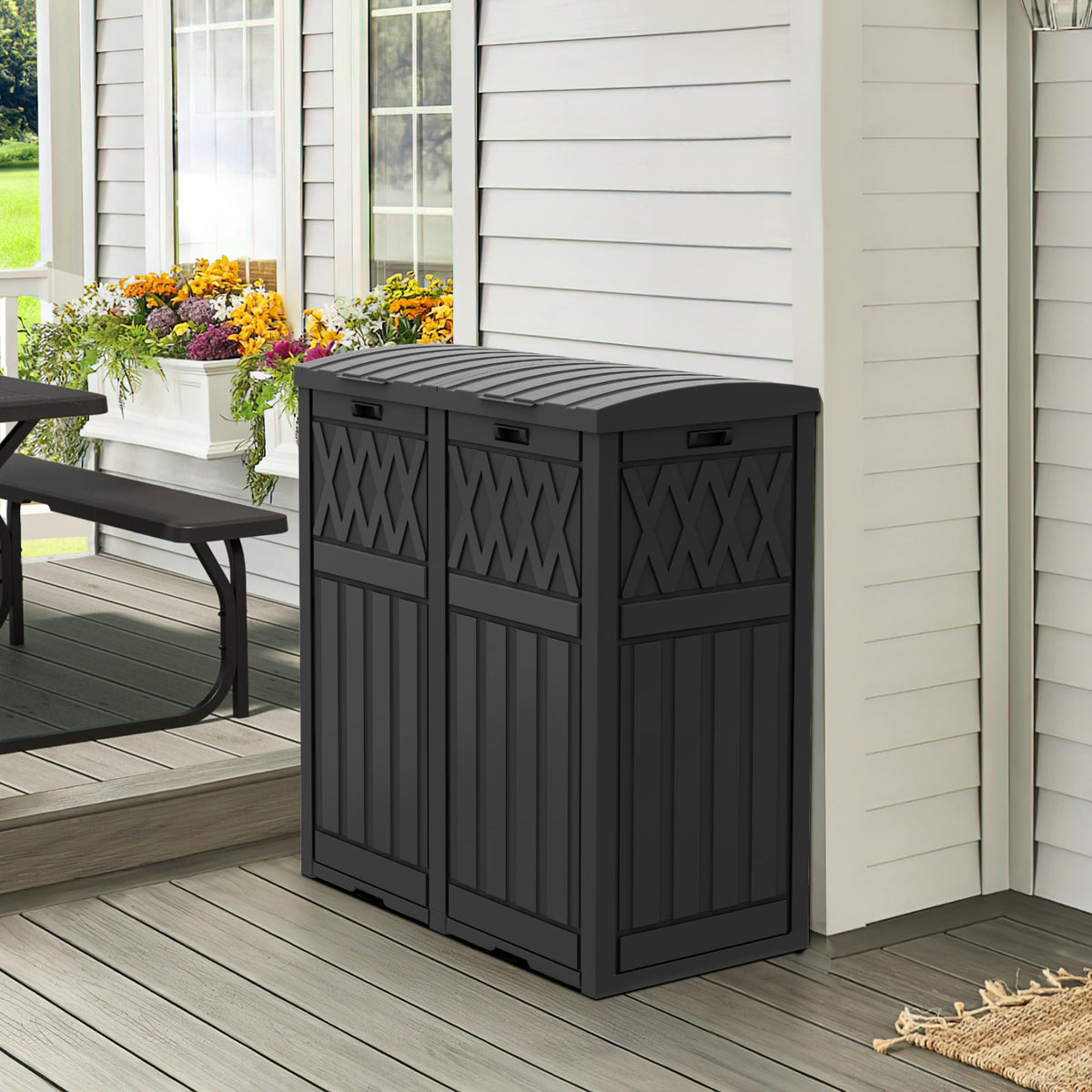 72 Gallon Dual Outdoor Trash Can