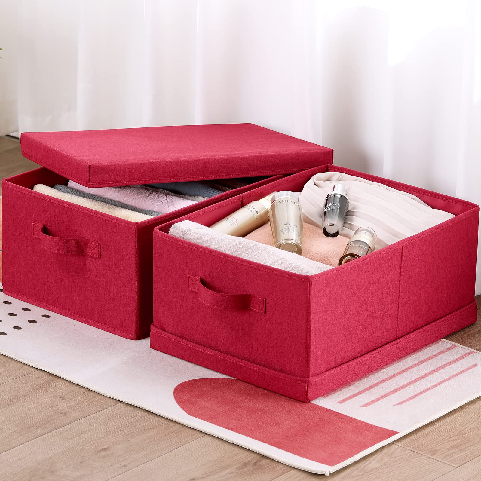Storage Bins with Lids for Organizing (2 Count)