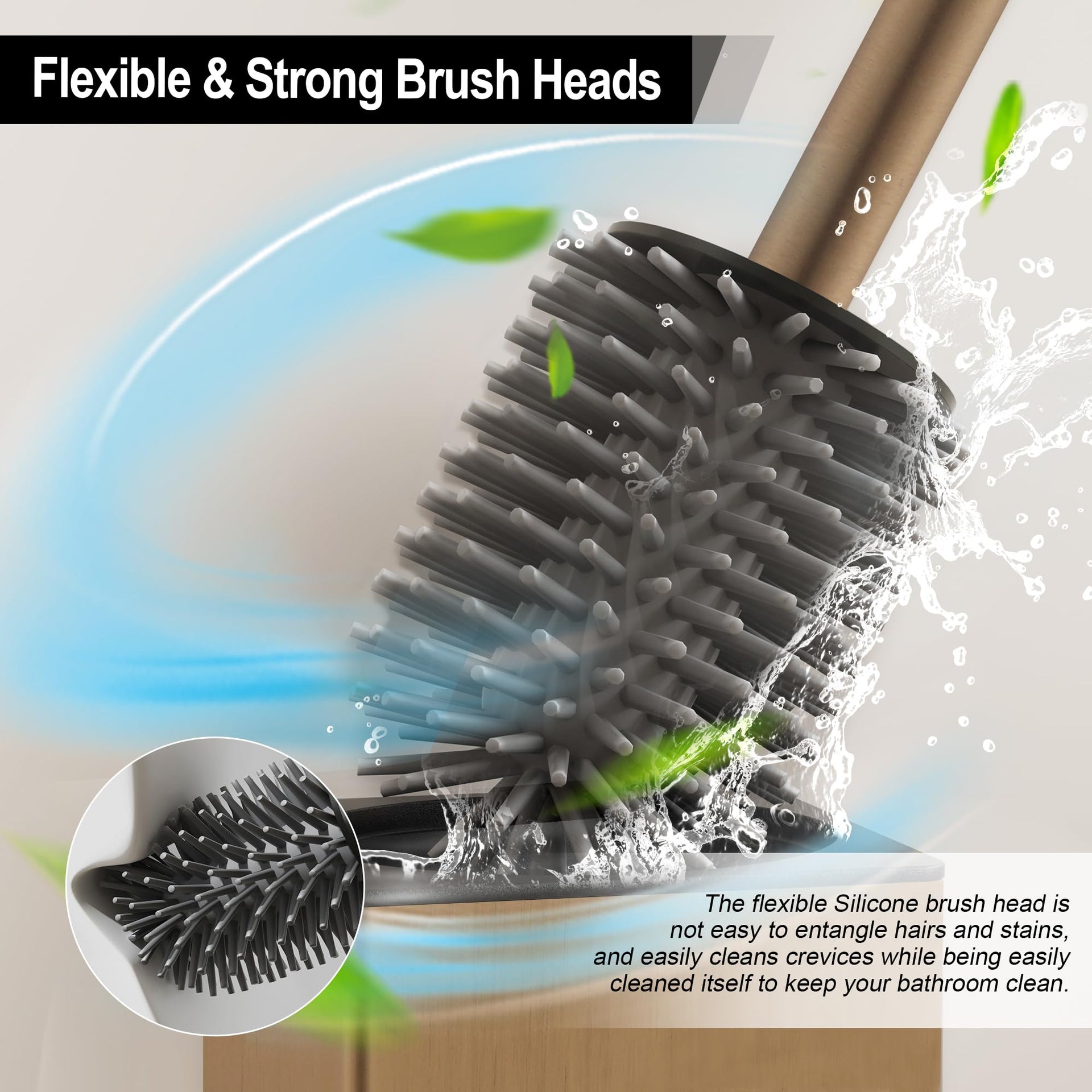 Toilet Brush with Holder for Bathroom Matte Brushed Brass Aluminium Standing for Bathroom Toilet Bowl Cleaner Brush and Holder Set