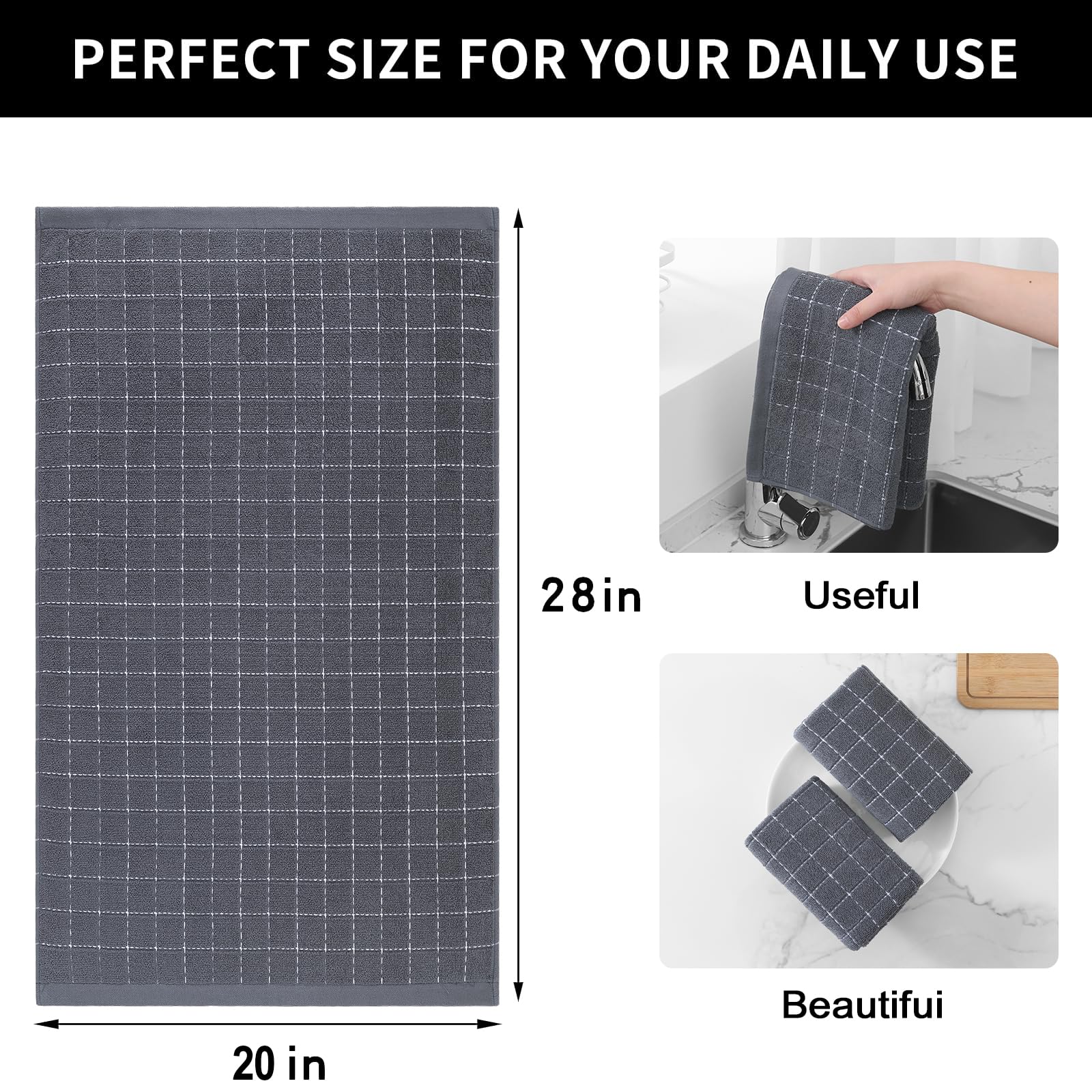 100% Cotton Terry Kitchen Towels (4 Count)