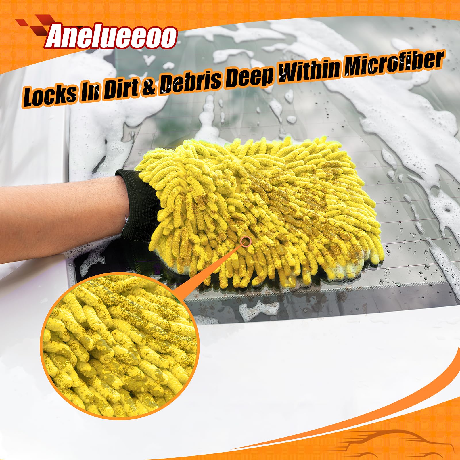 Car Wash Mitt Microfiber (4 Count)
