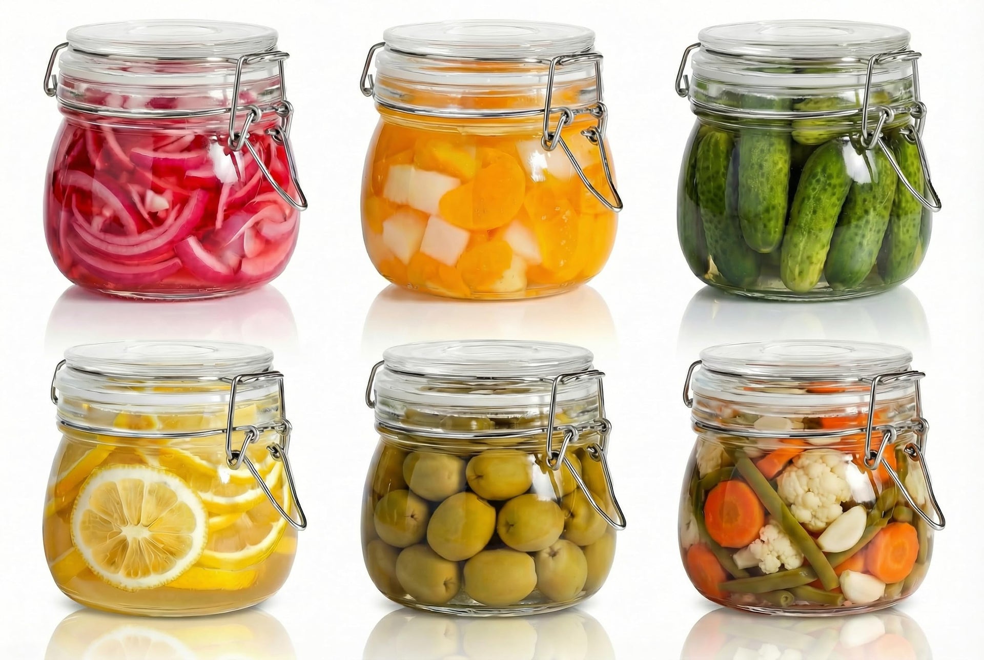 17 oz Round Glass Jars with Airtight Lids (6 Count)