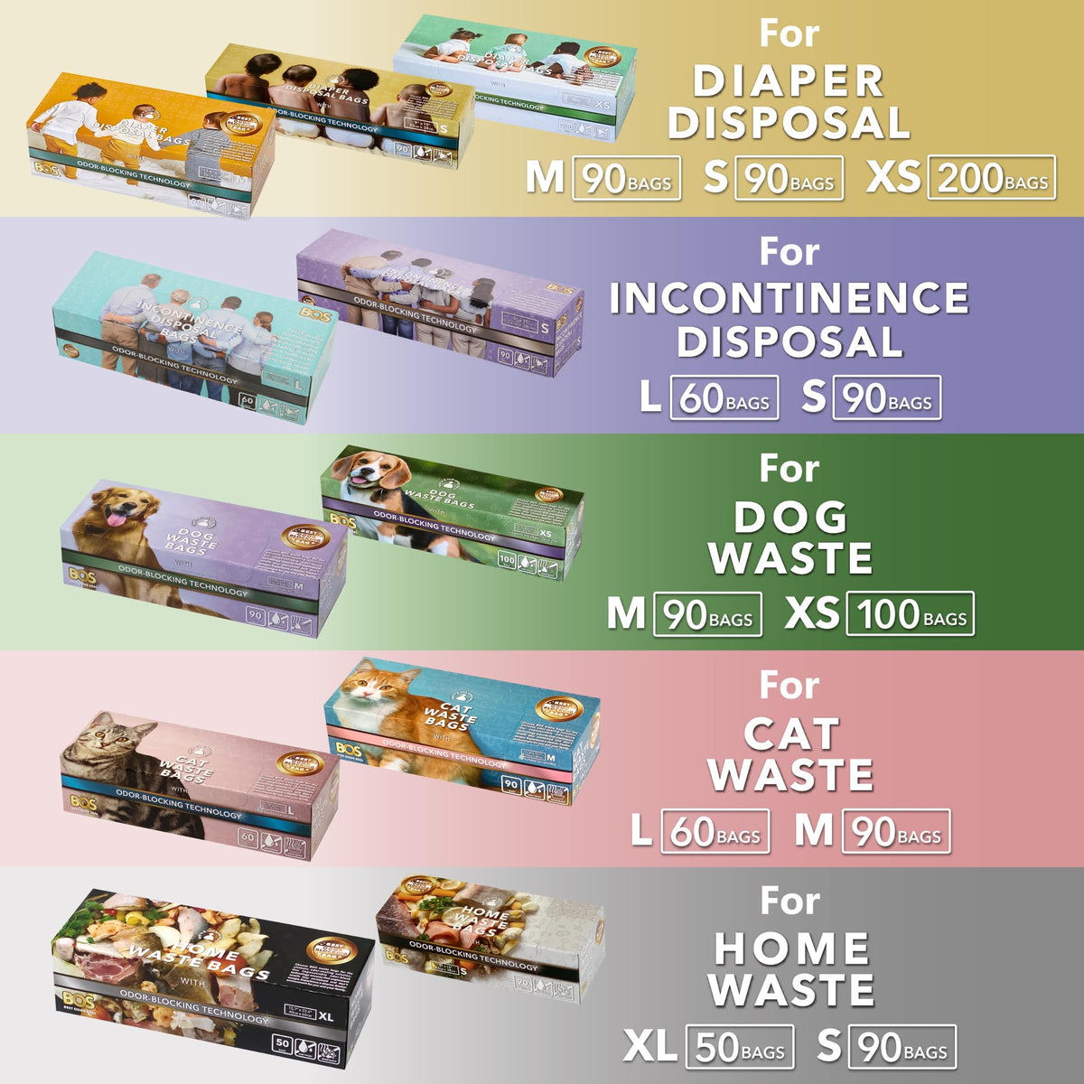 Odor Sealing Dirty Diaper Trash Bags (200 Count)