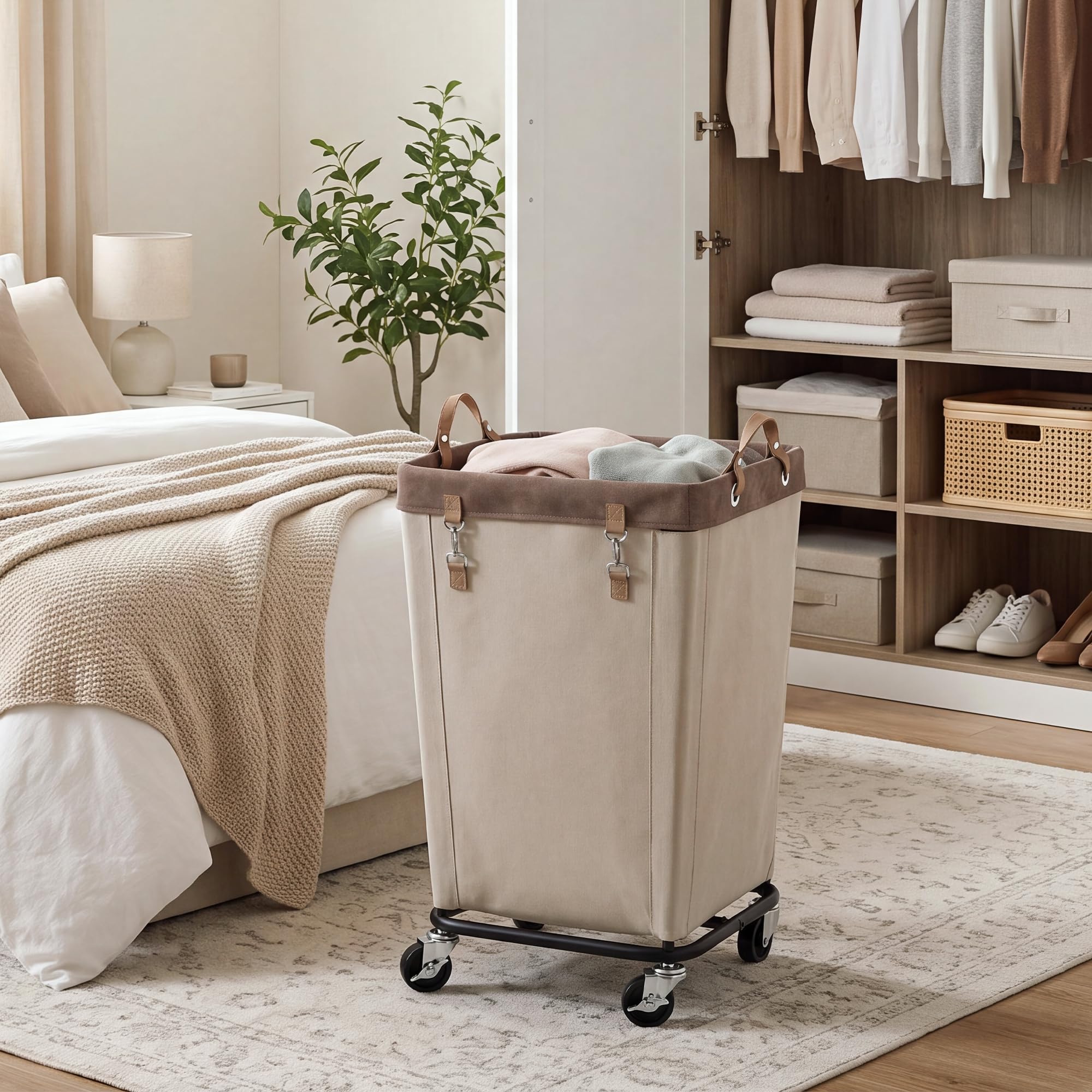 110L Laundry Basket with Wheels