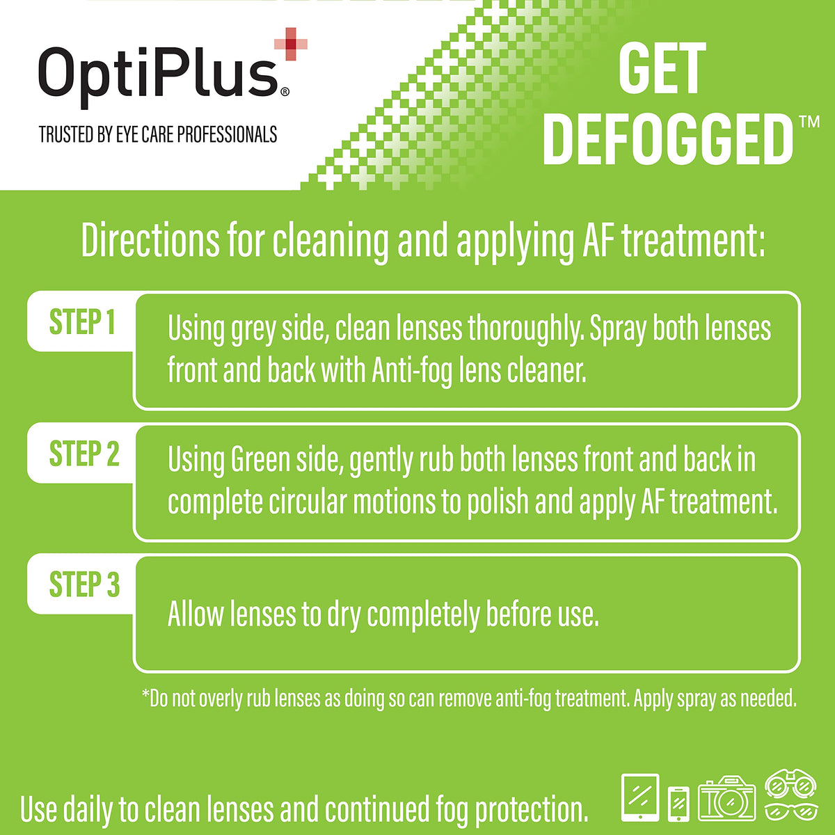Anti Fog Lens Cleaning Spray and Dual Microfiber Cloth