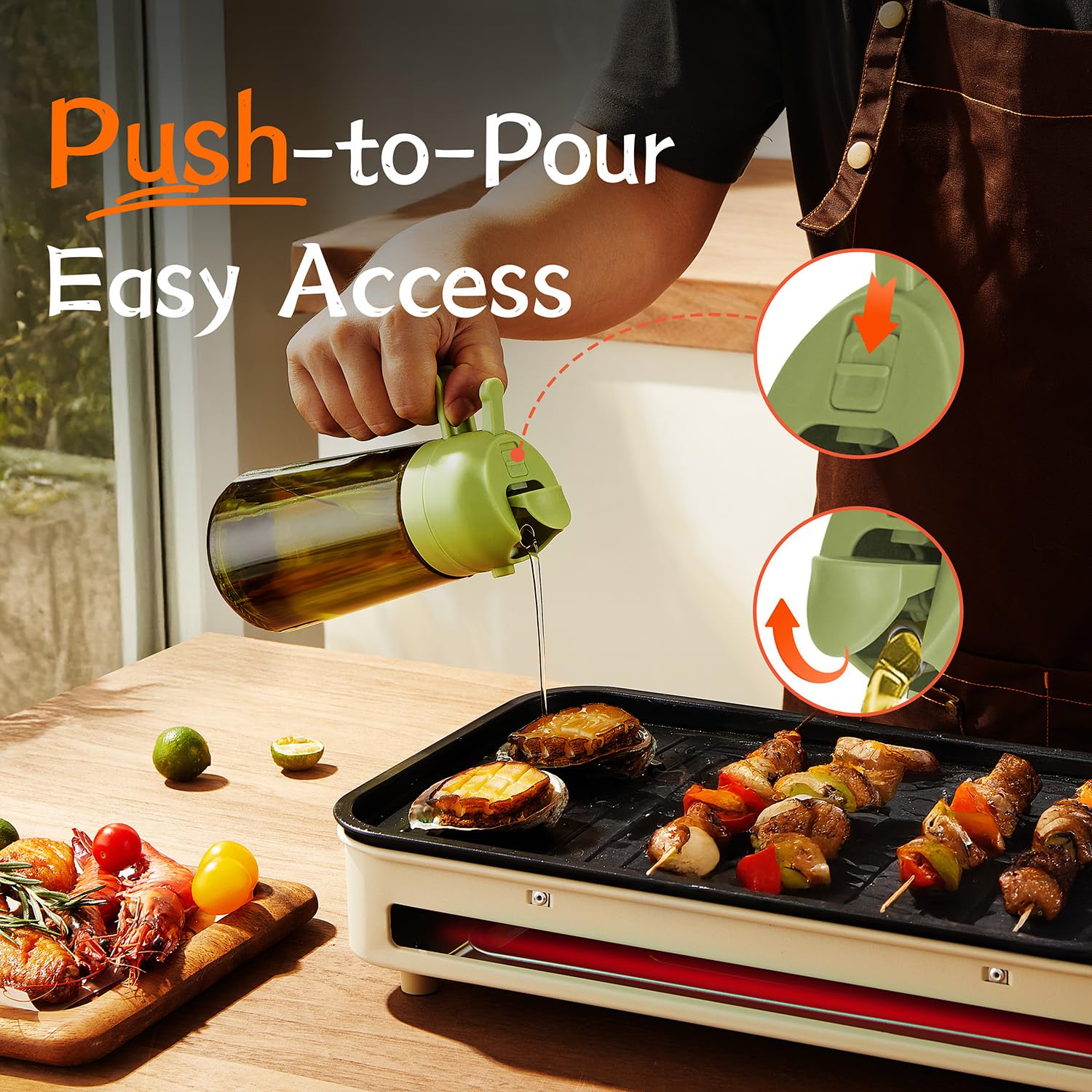 16oz Olive Oil Dispenser for Kitchen (2 Count)