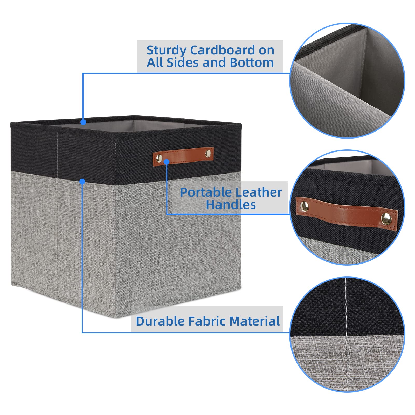 13 x 13 Storage Cubes Foldable Storage Cubes 4 Pack Canvas Storage Bin for Home (4 Count)