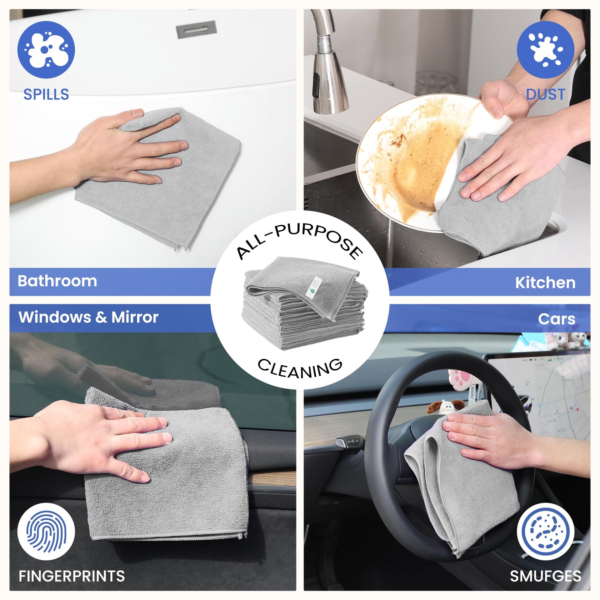 Microfiber Cleaning Cloths (12 Count)