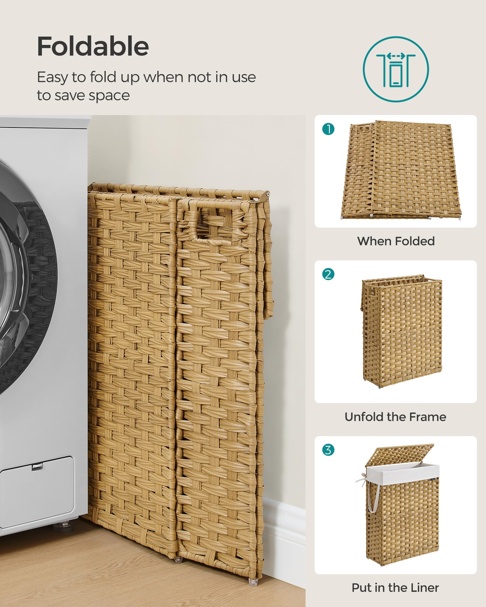 Slim Laundry Hamper with Lid