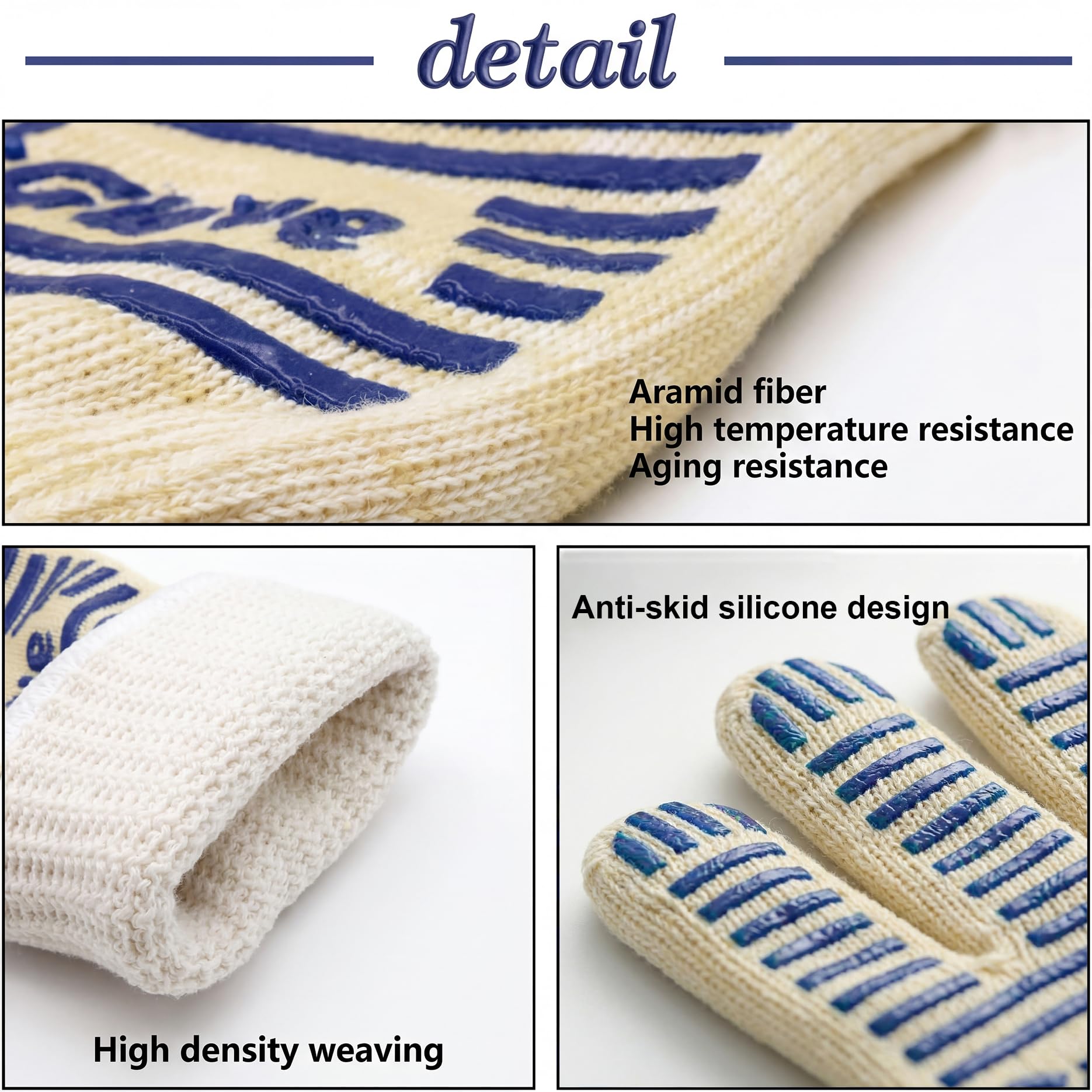 Oven Gloves Heat Resistant 540 Degrees Grilling Gloves (9 Ounce)