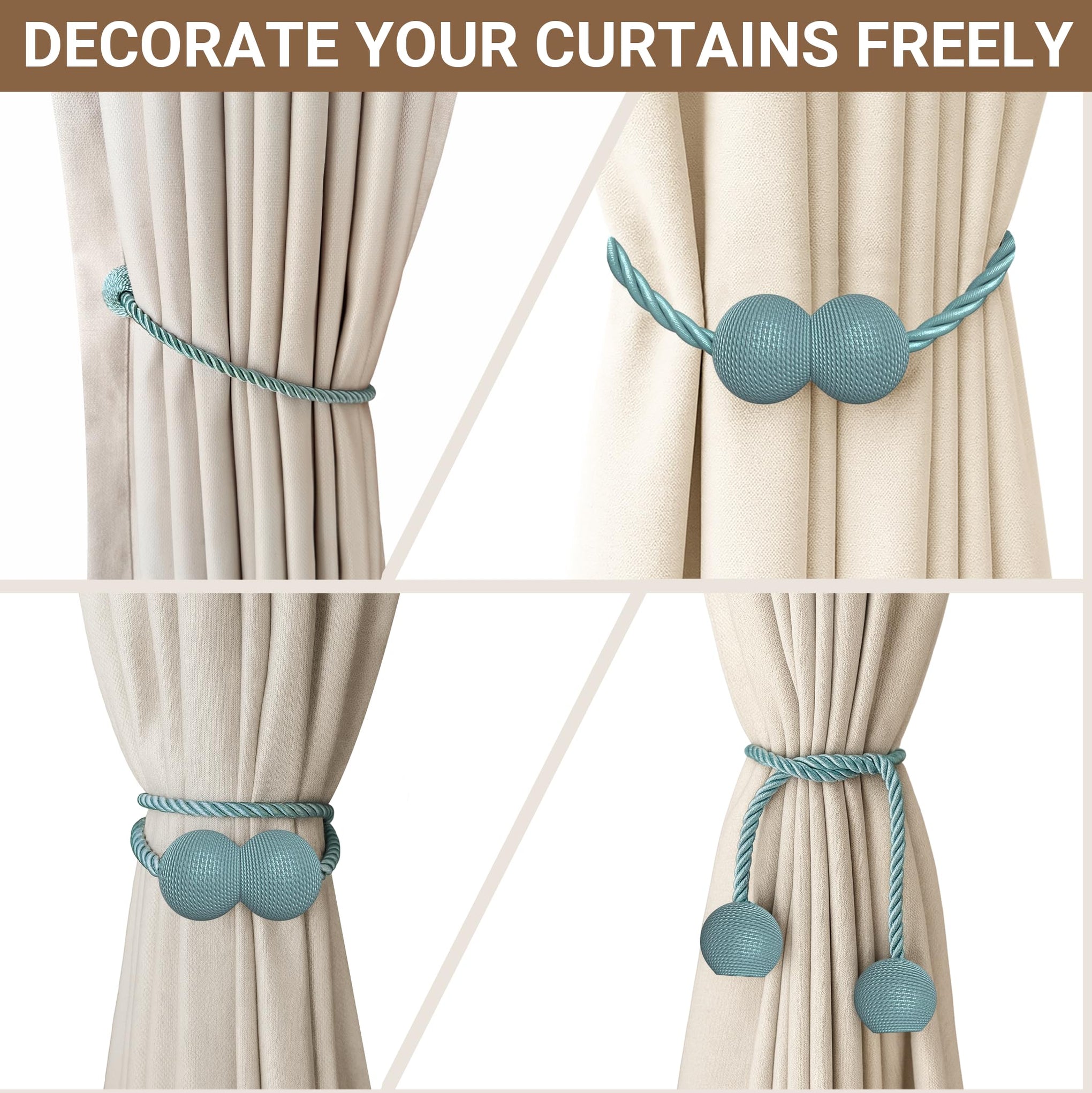 Magnetic Curtain Tiebacks Blue 2pcs (2 Count)