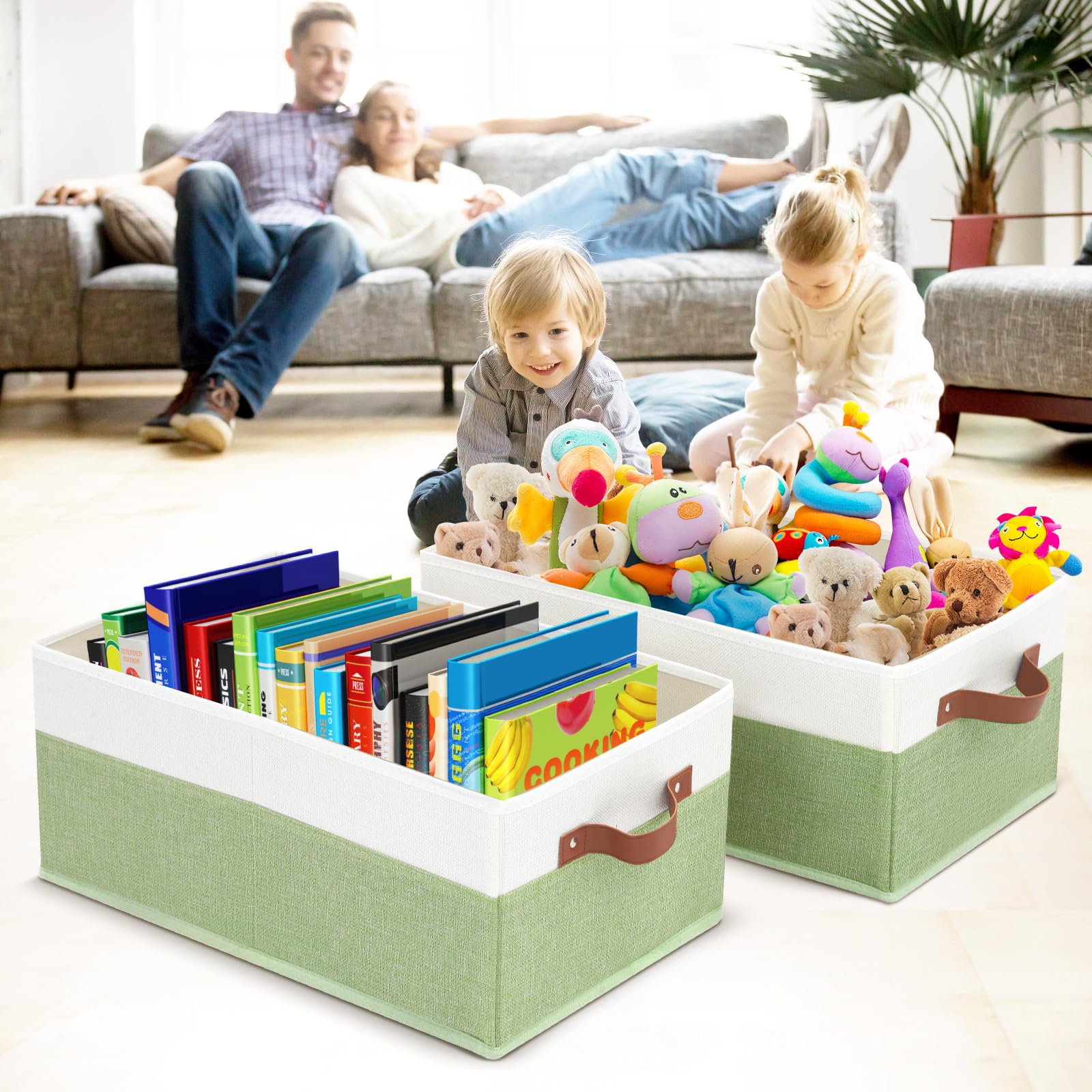 3 Pack Large Capacity Storage Bins Closet Organizer for Shelves (3 Count)