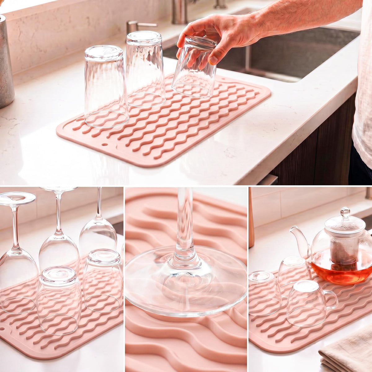Silicone Dish Drying Mat for Multiple Usage