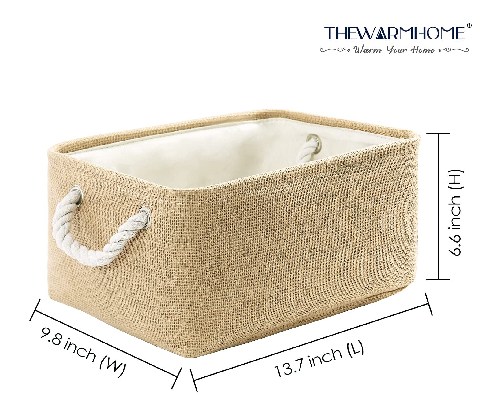Decorative Basket Rectangular Fabric Storage Bin Organizer Basket with Handles for Clothes Storage