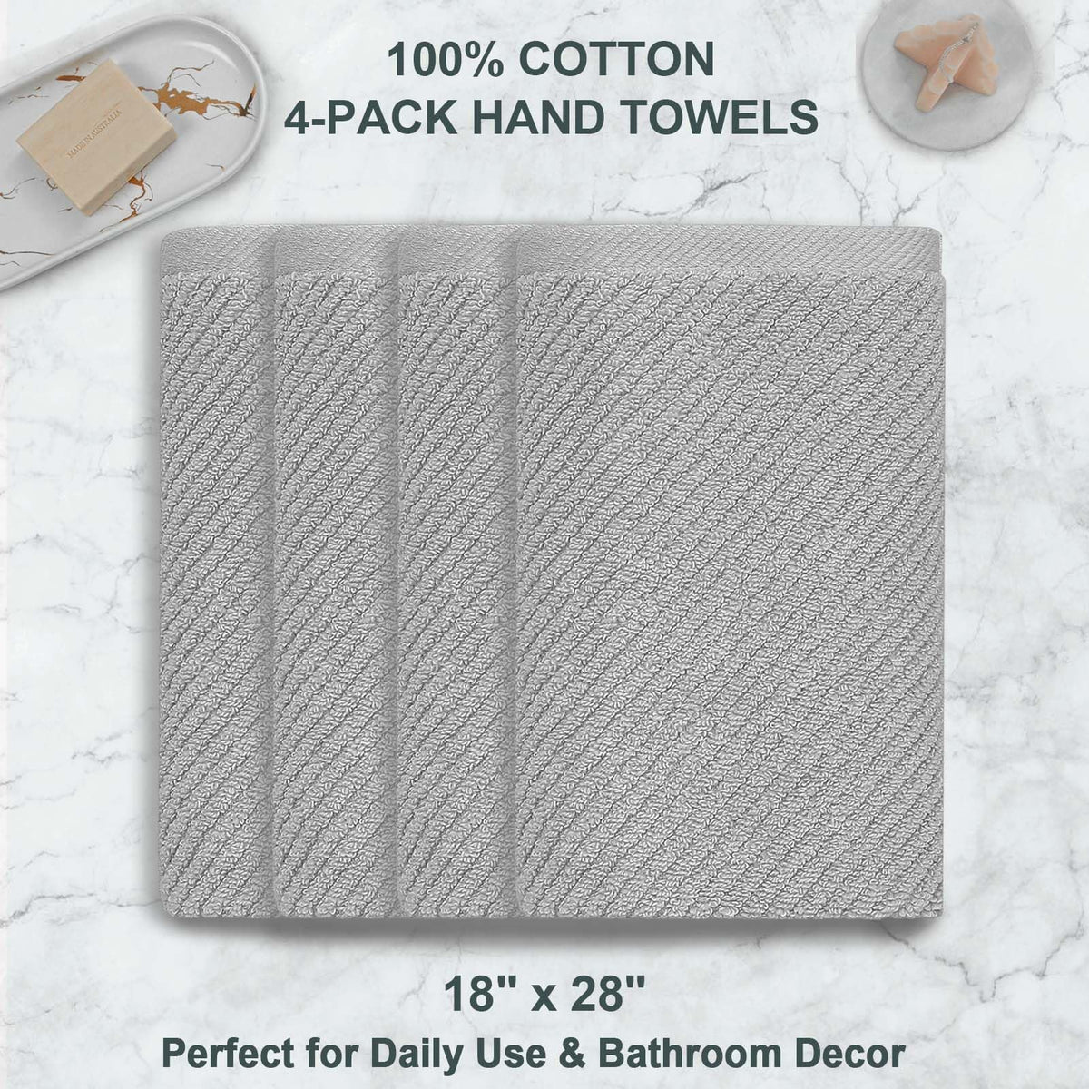 Bathroom Hand Towels 4PC (4 Count)