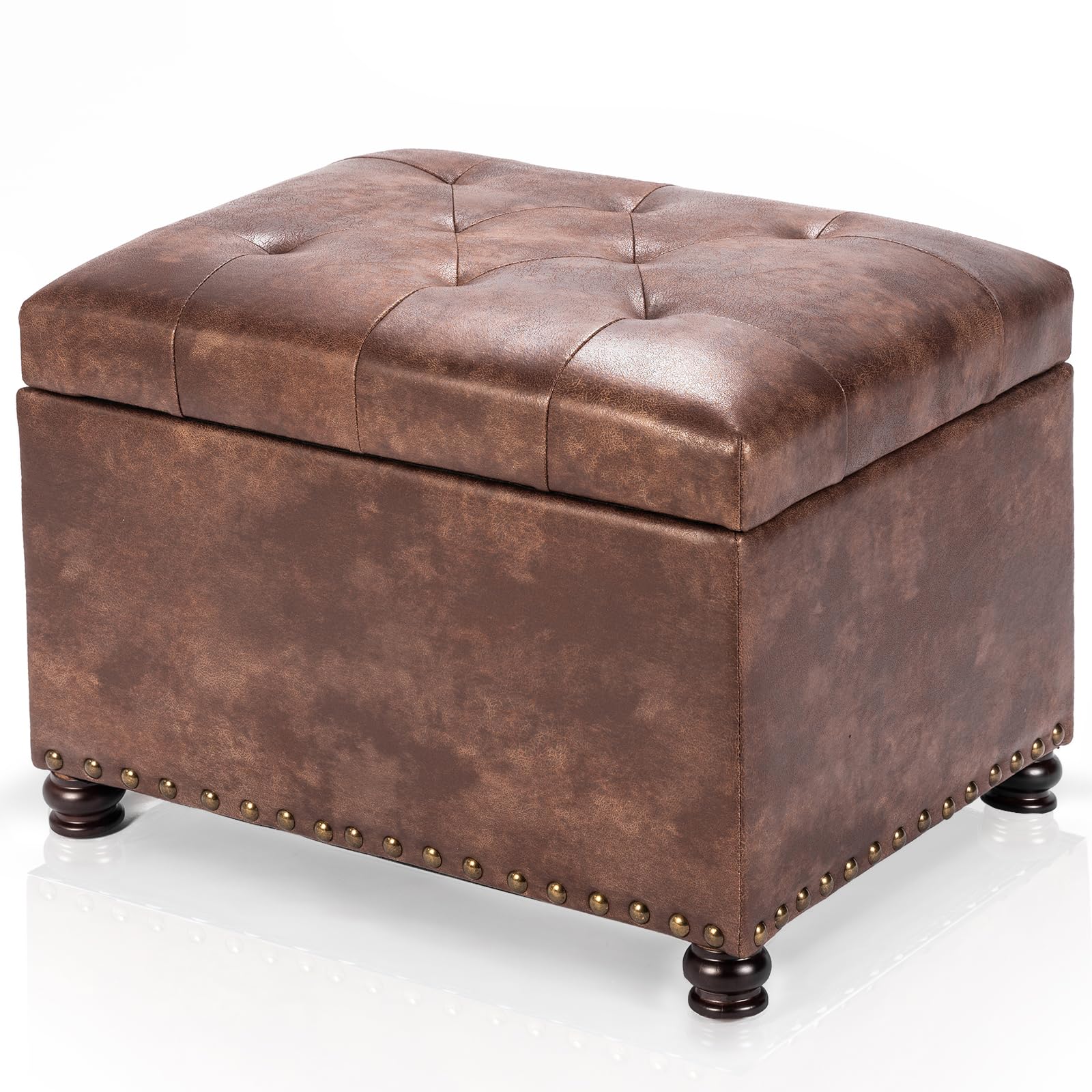 Leather Storage Ottoman
