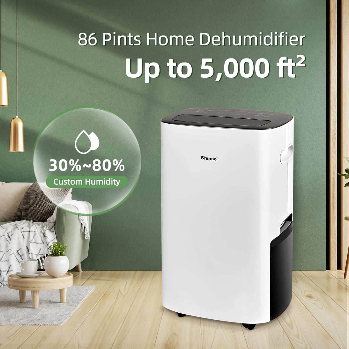 86 Pints Dehumidifier for Home and Basements