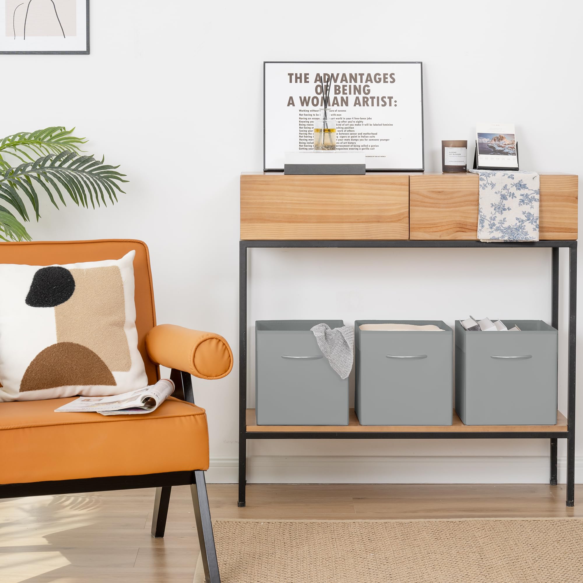 11in Leather Storage Cubes (4 Count)