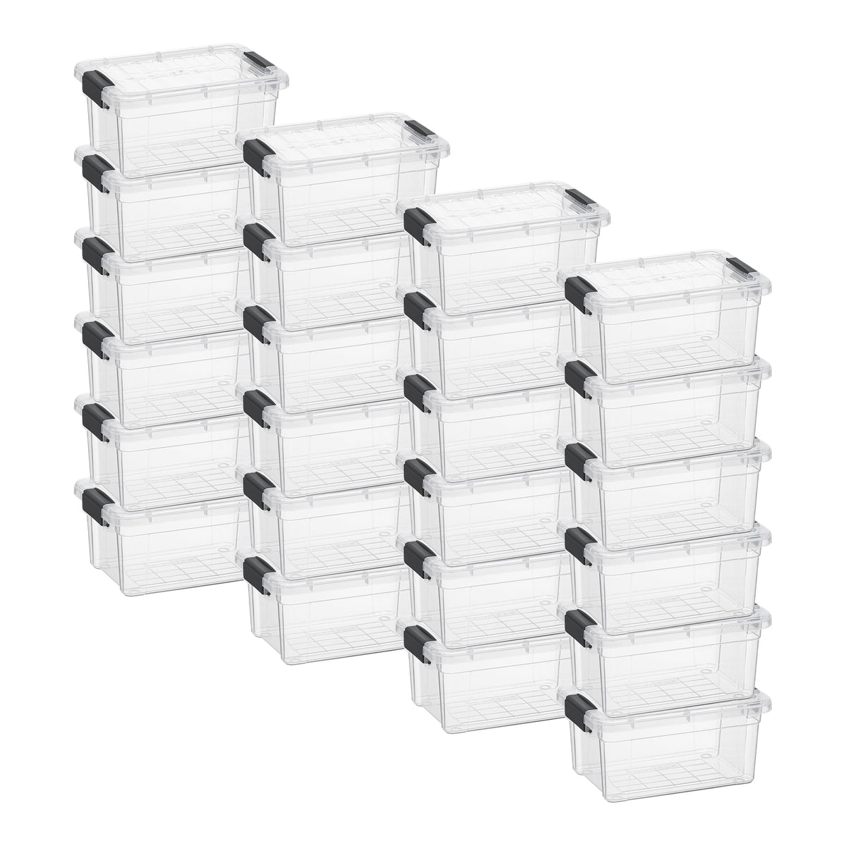 1.05 Quart Mini Clear Plastic Storage Container with Lid (24 Count)