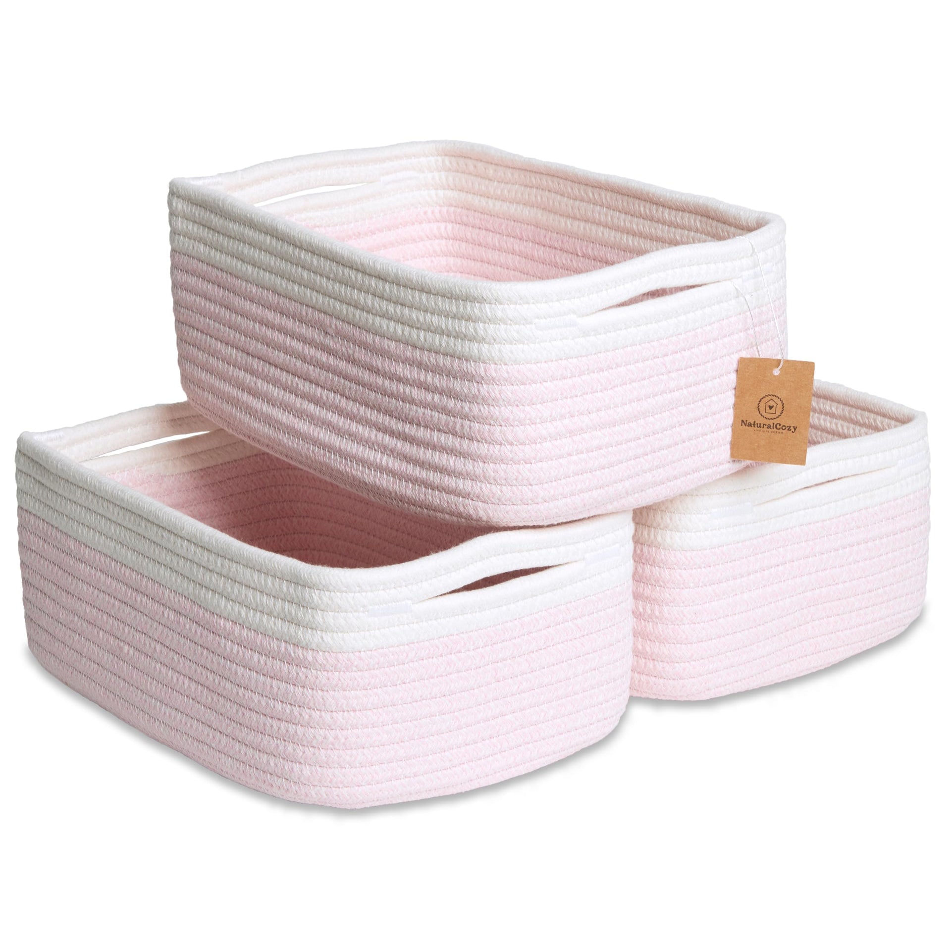 11.8"x8"x4.5” Rectangle Storage Baskets for Shelves 3 Pack (3 Count)